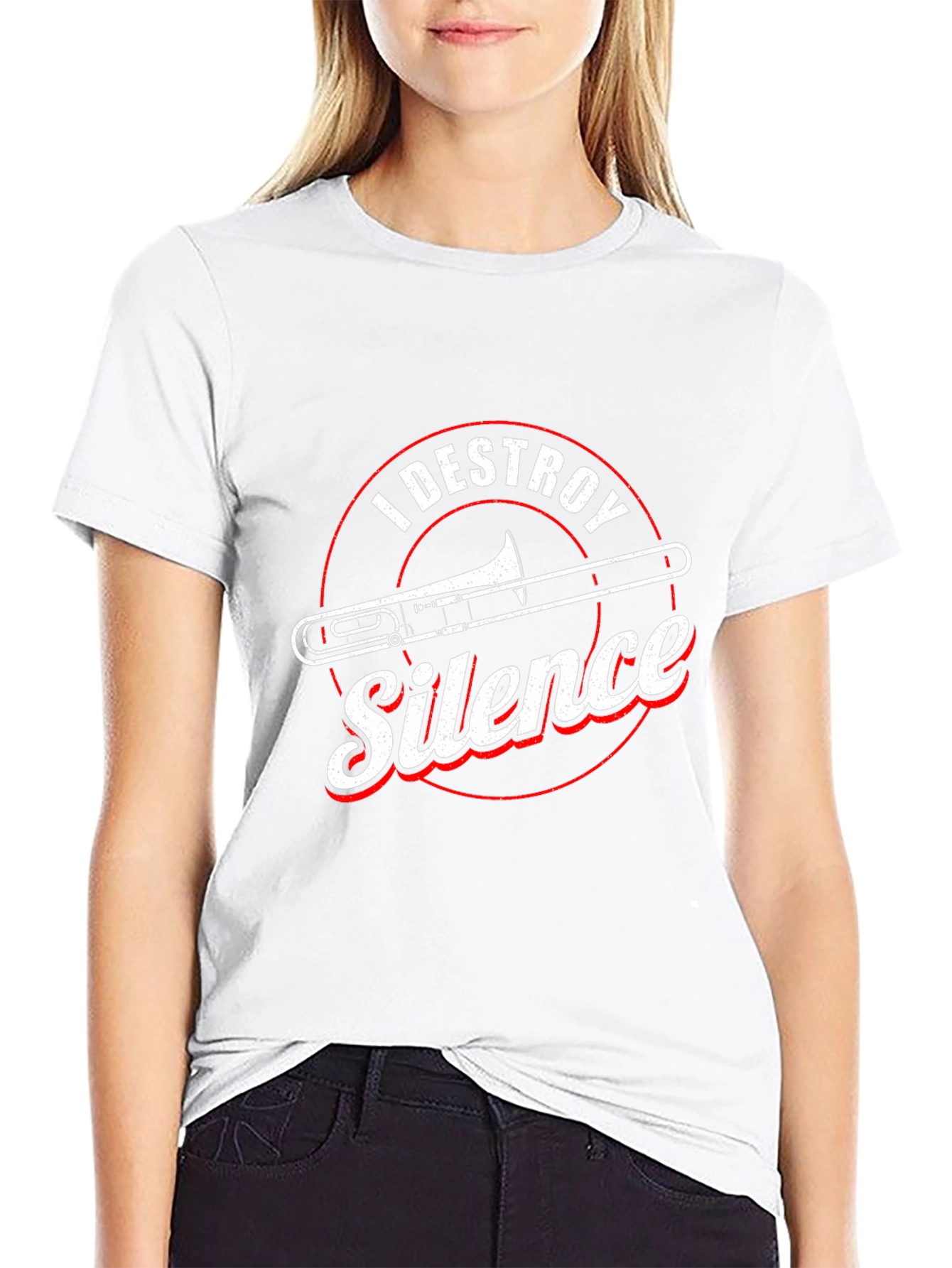 I Destroy Silence Trombone Musician T-Shirt