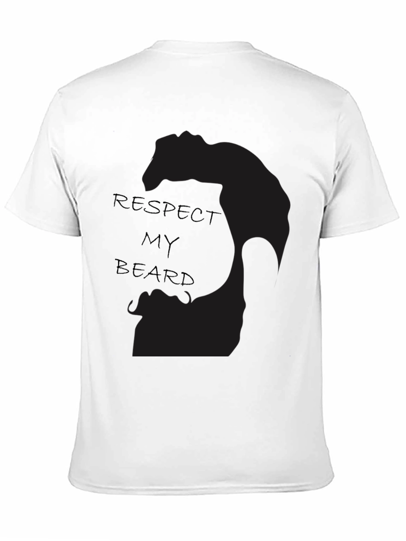 Respect My Beard Graphic Tee - Black Cotton T-Shirt