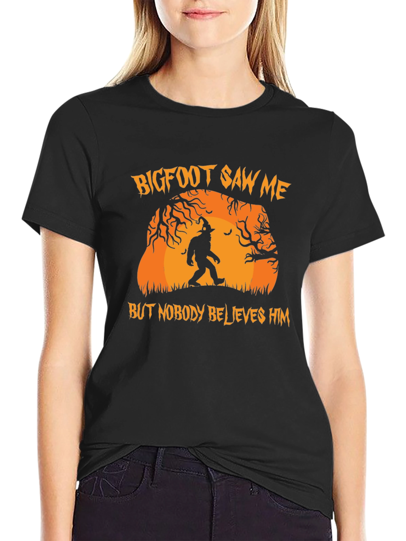 Bigfoot Saw Me Graphic T-Shirt - Black