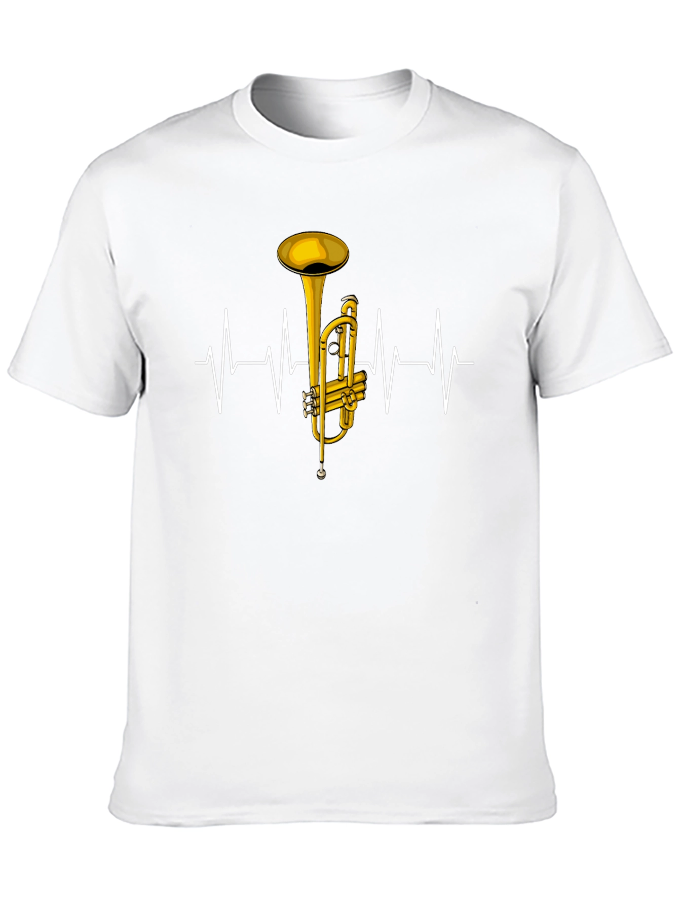 Trumpet Heartbeat Graphic Tee - Musical Instrument T-Shirt