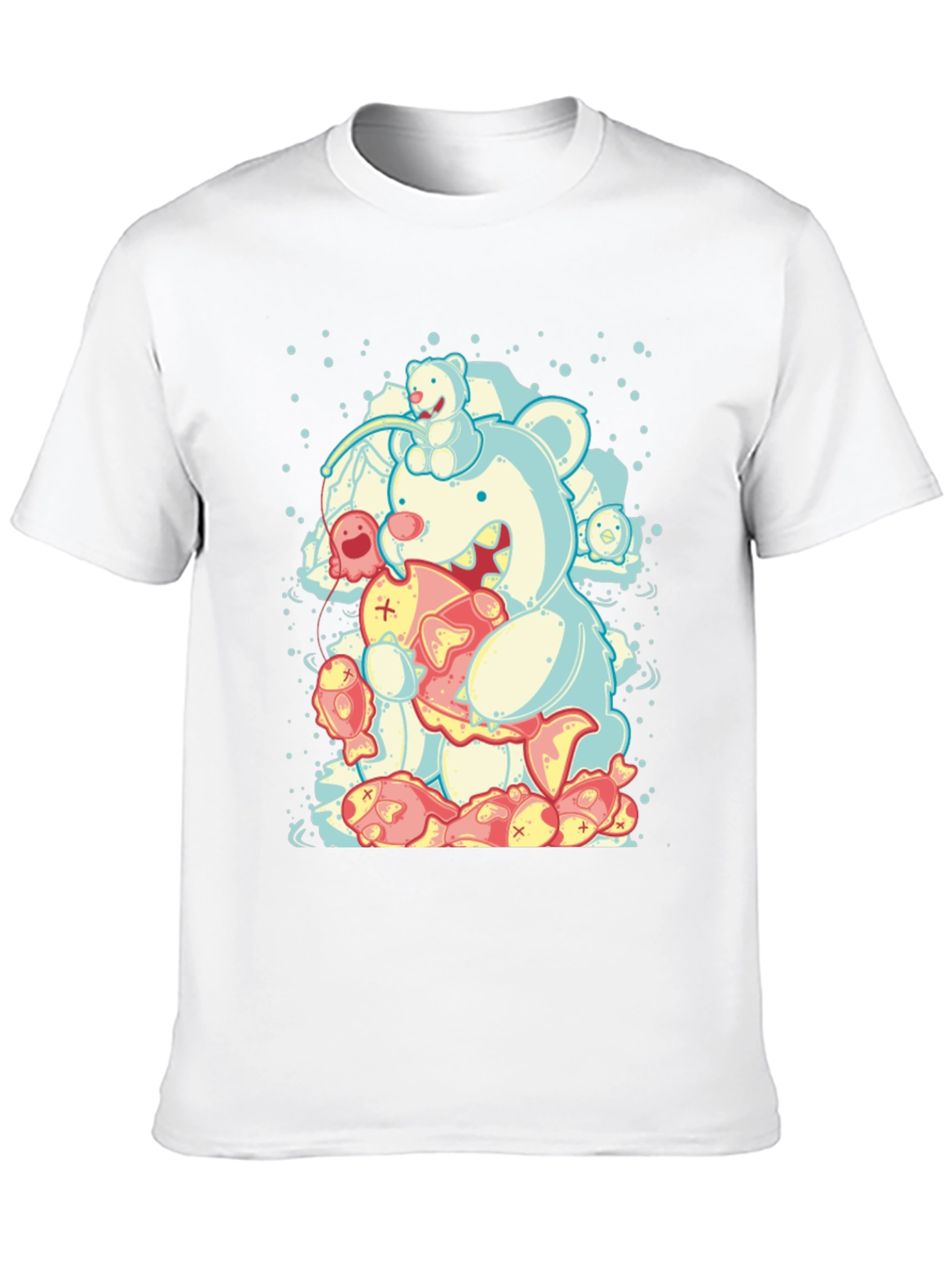Bear Fish Graphic Black Tee