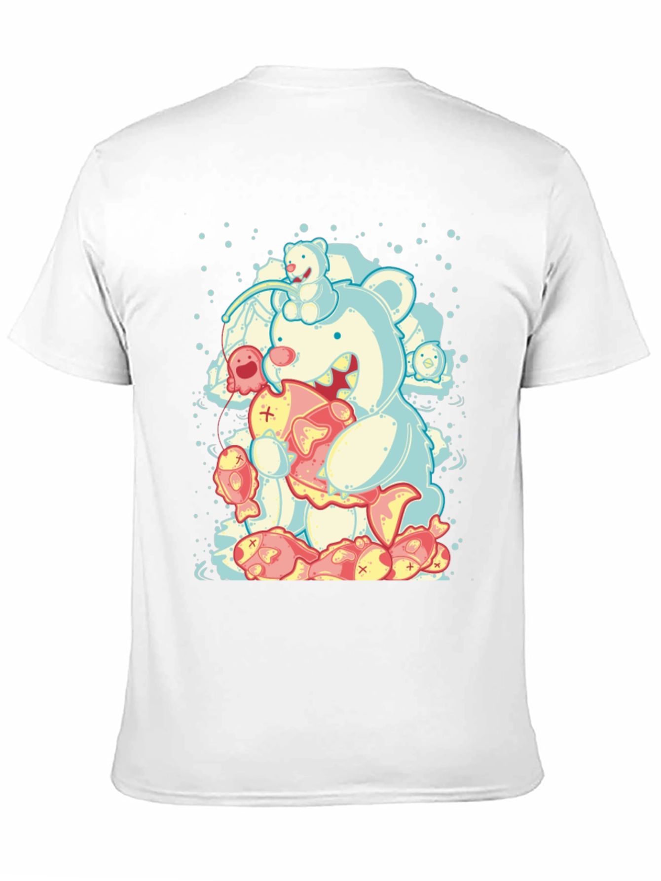 Bear Fish Graphic Black Tee