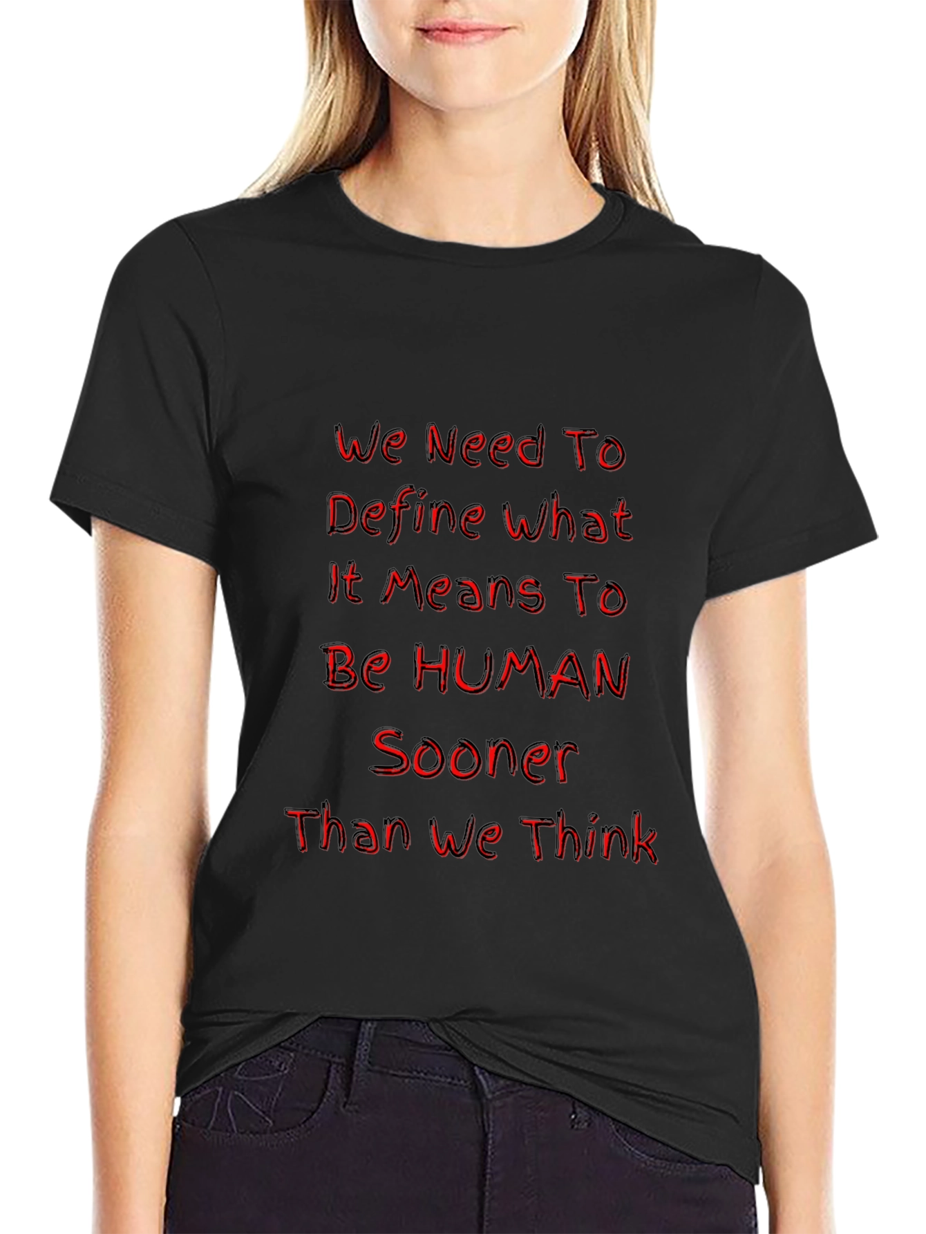Define Human Black Graphic Tee