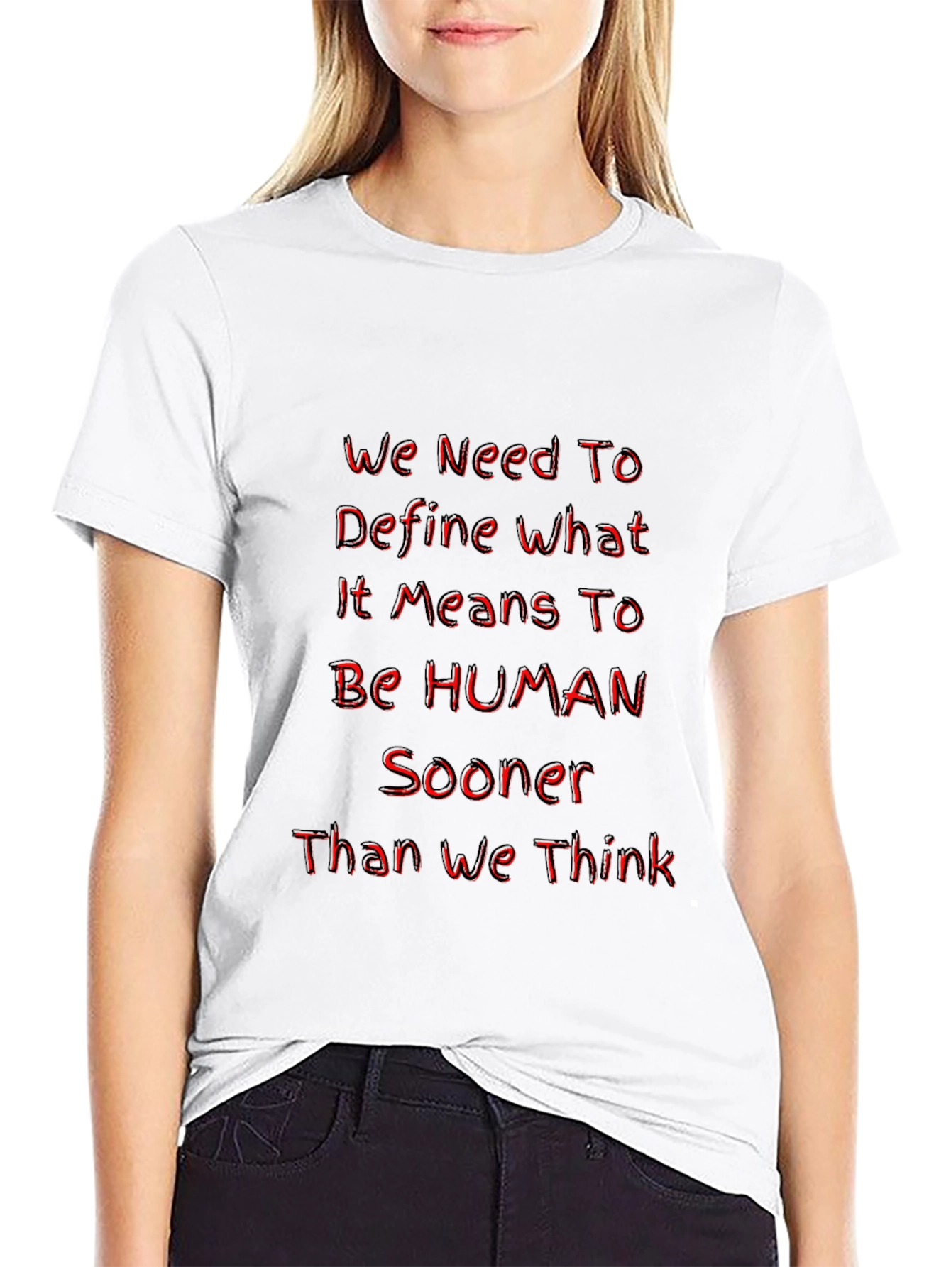 Define Human Black Graphic Tee