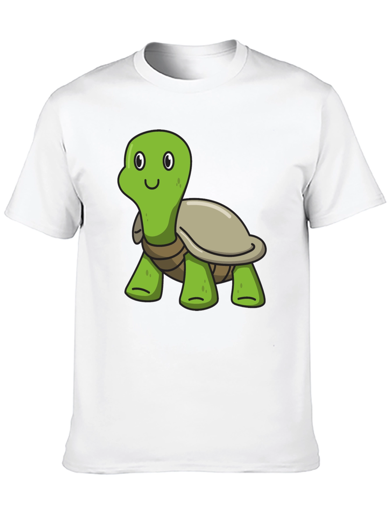 Cute Cartoon Turtle Black T-Shirt