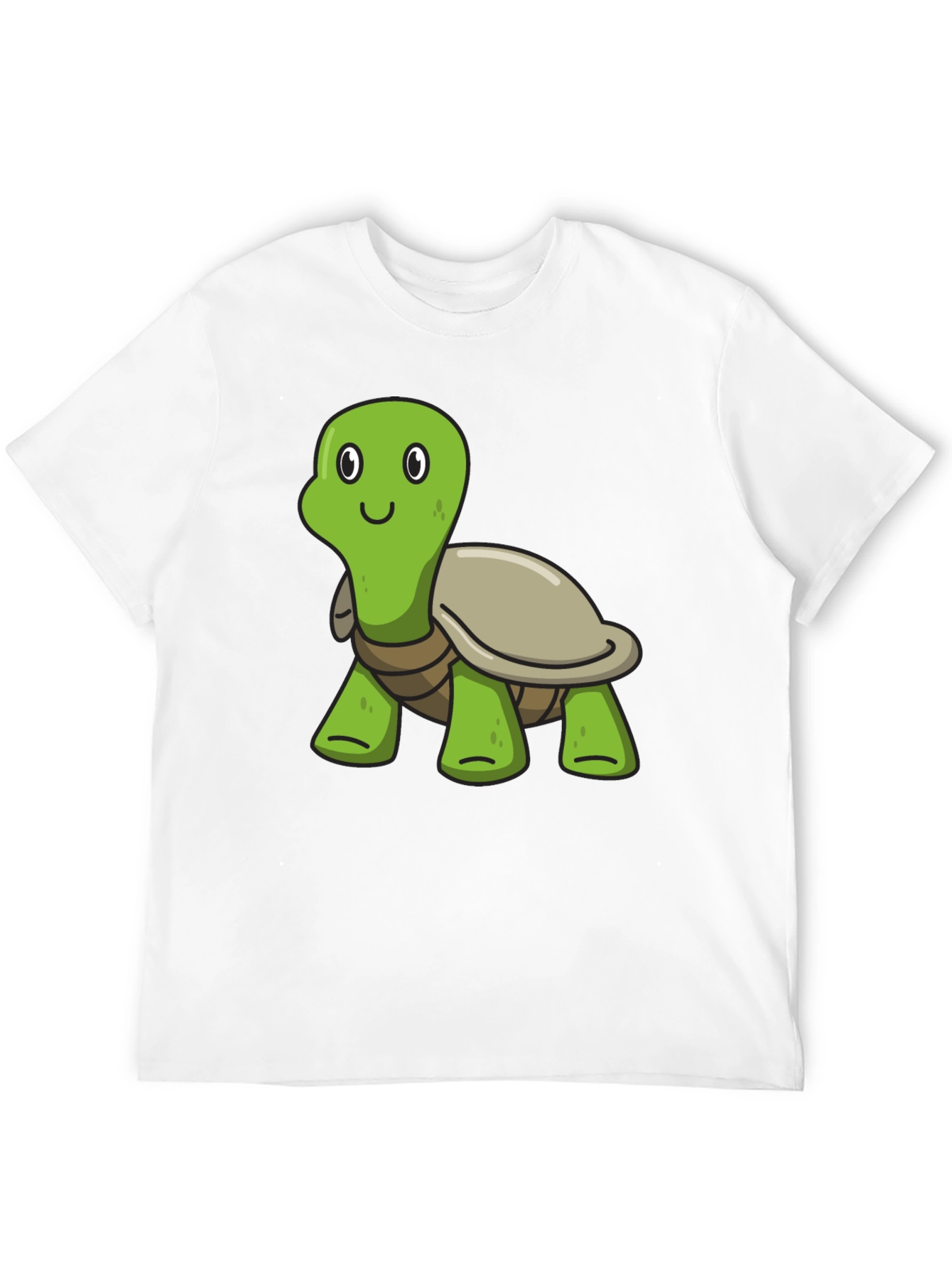 Cute Cartoon Turtle Black T-Shirt