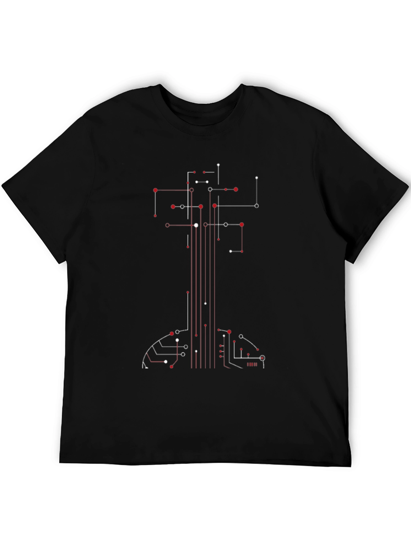 Abstract Circuit Guitar Graphic T-Shirt