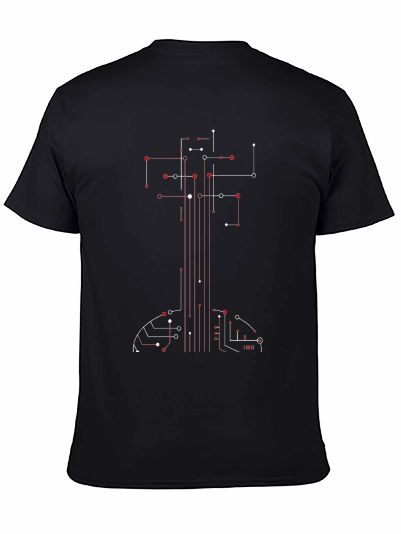 Abstract Circuit Guitar Graphic T-Shirt