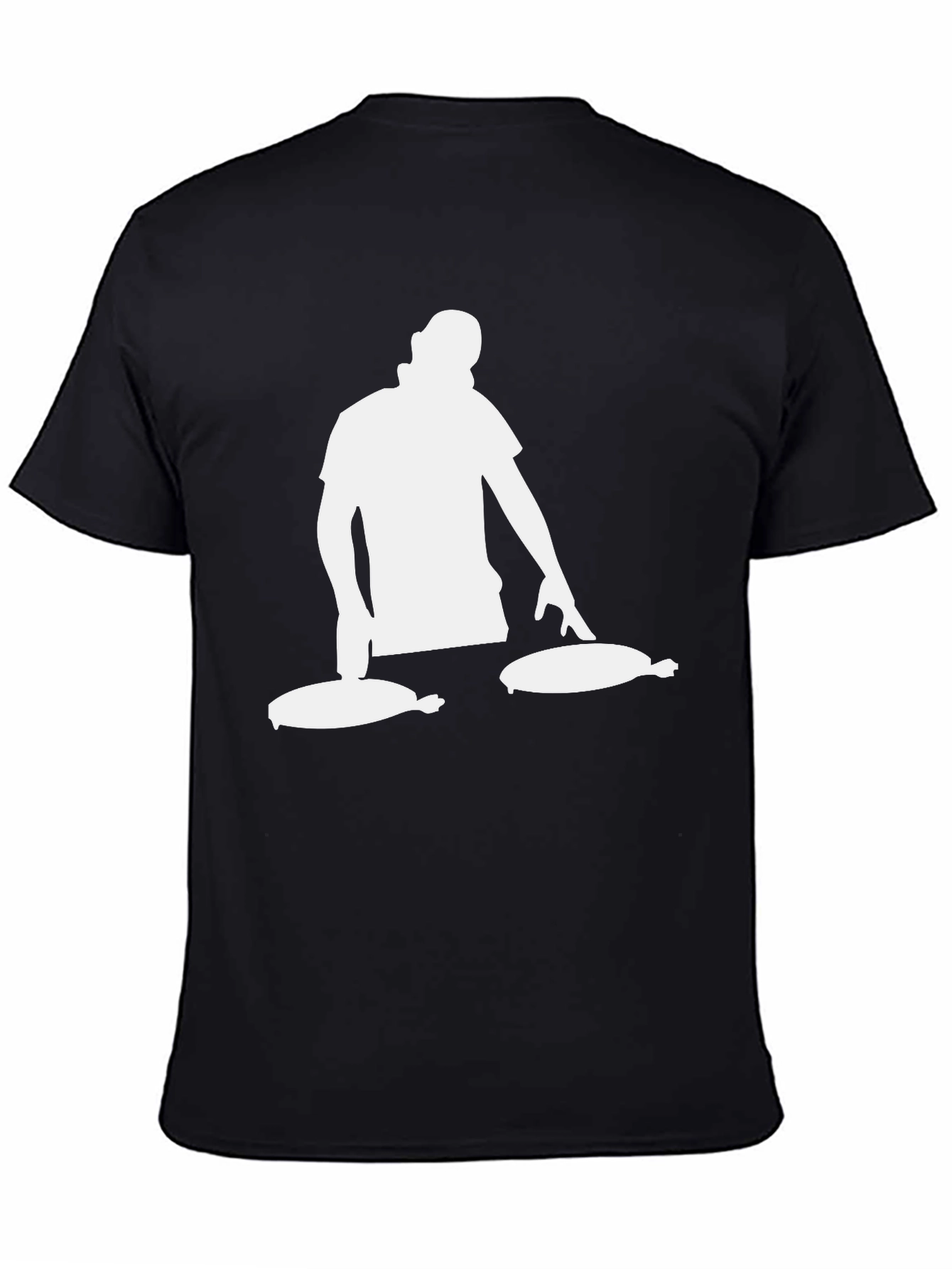 DJ Turntable Graphic Tee - Black Cotton Blend T-Shirt