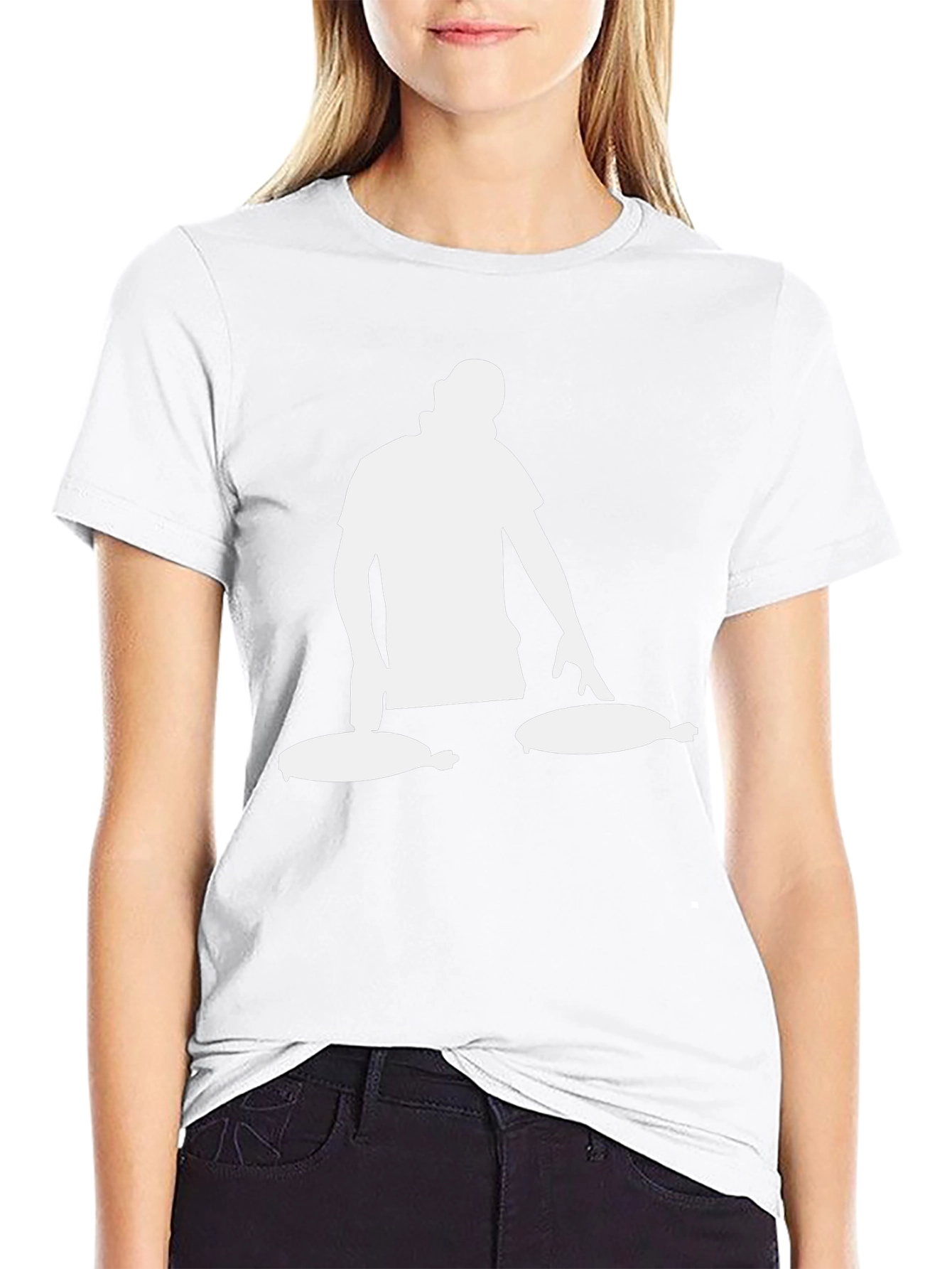 DJ Turntable Graphic Tee - Black Cotton Blend T-Shirt