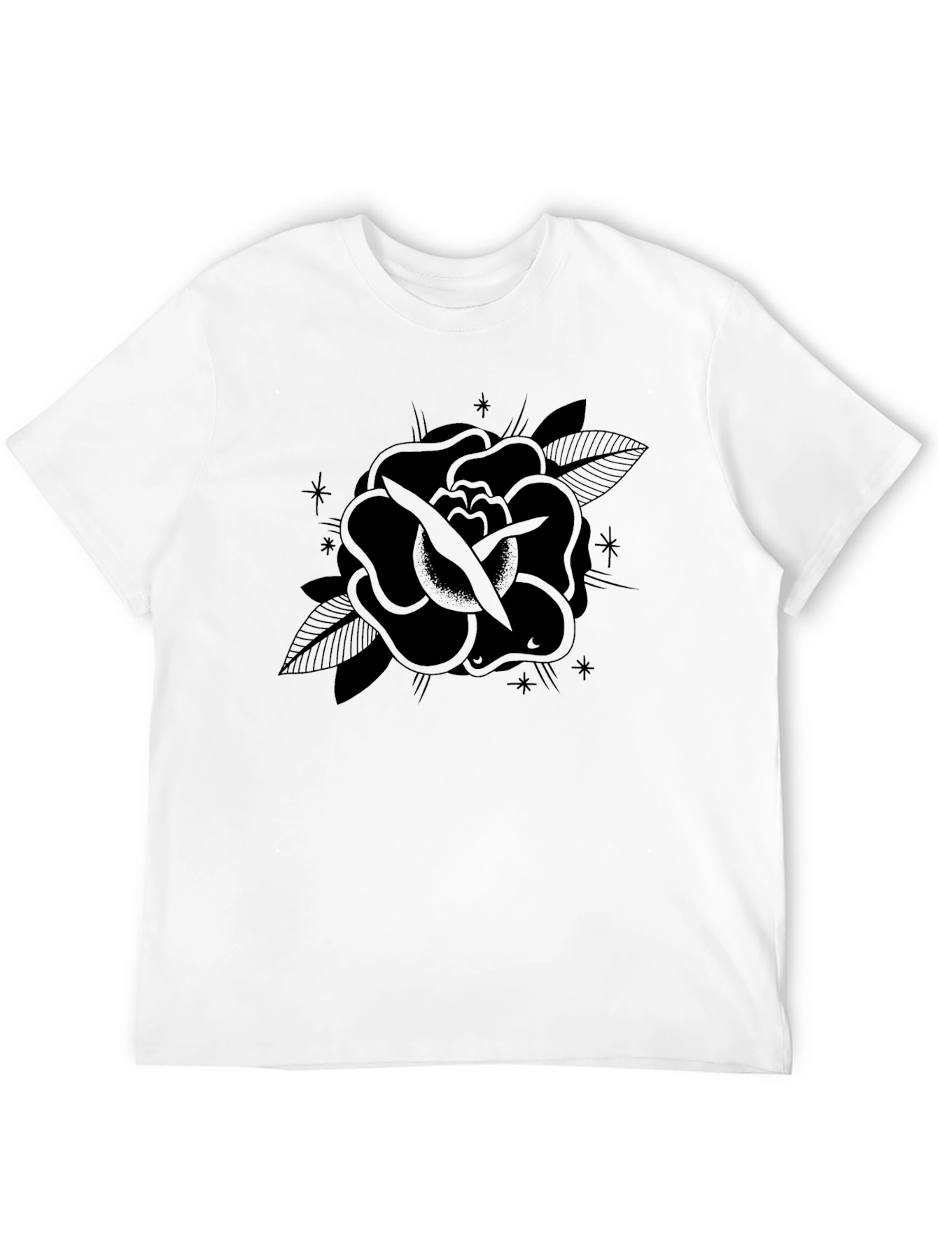 Black Rose Graphic Tee - Stylish Mens T-Shirt