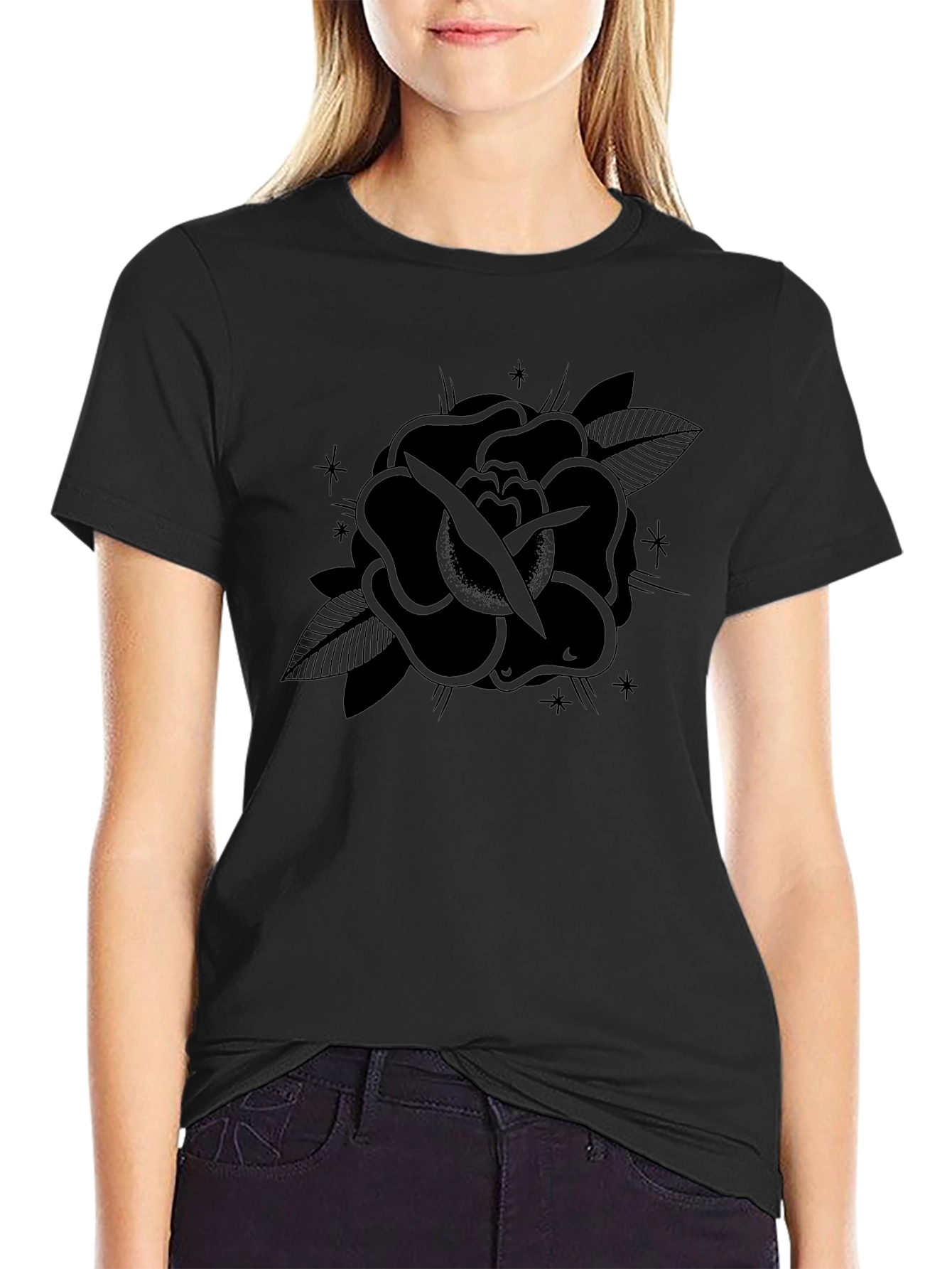 Black Rose Graphic Tee - Stylish Mens T-Shirt