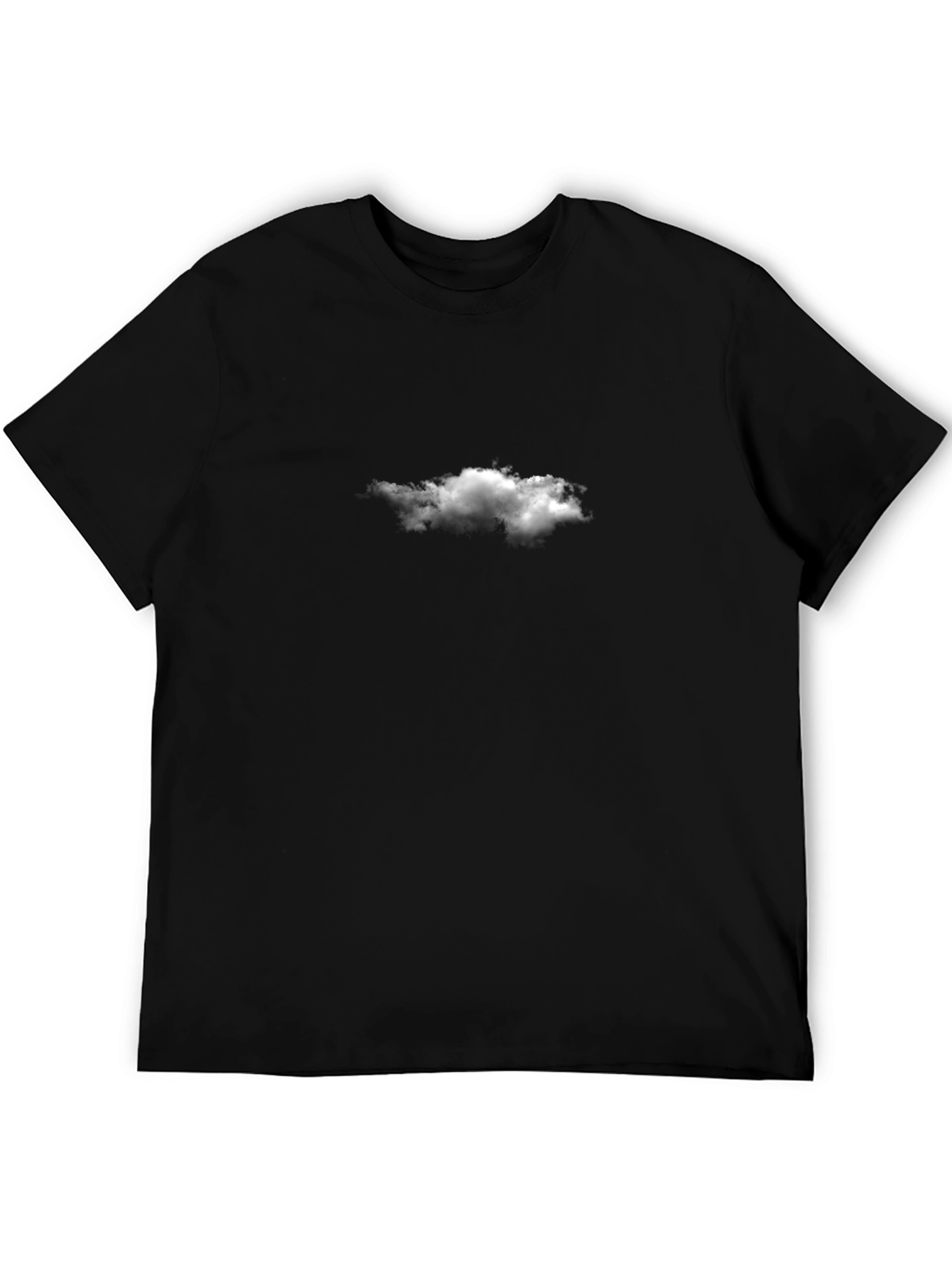 Cloud Print Black T-Shirt - Soft & Stylish