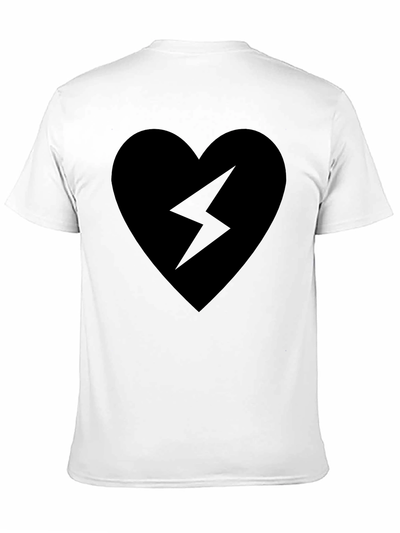 Black Heart Lightning Bolt Graphic T-Shirt