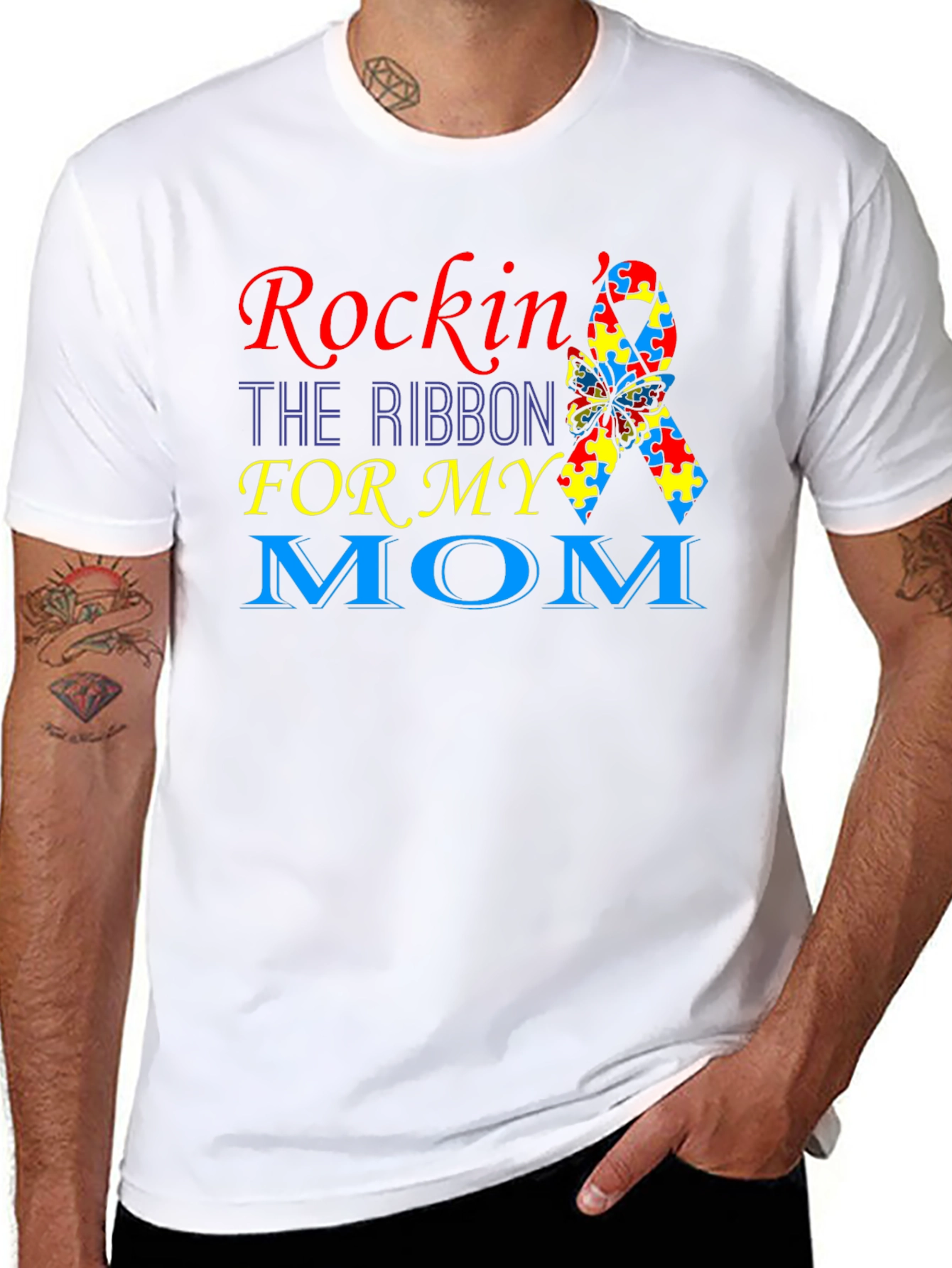 Rockin Autism Awareness Ribbon T-Shirt