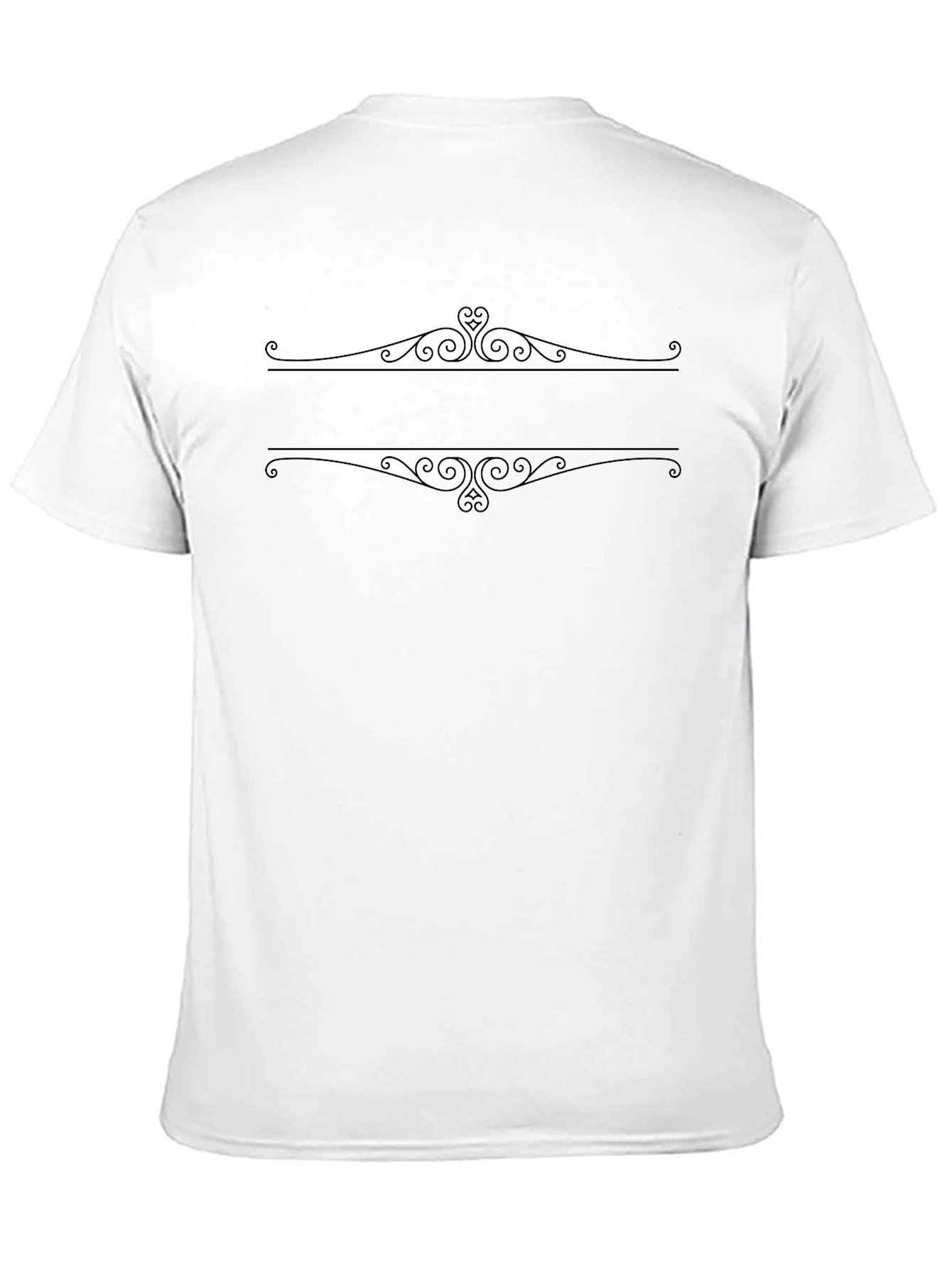 Mens Black Graphic Tee - Ornamental Design