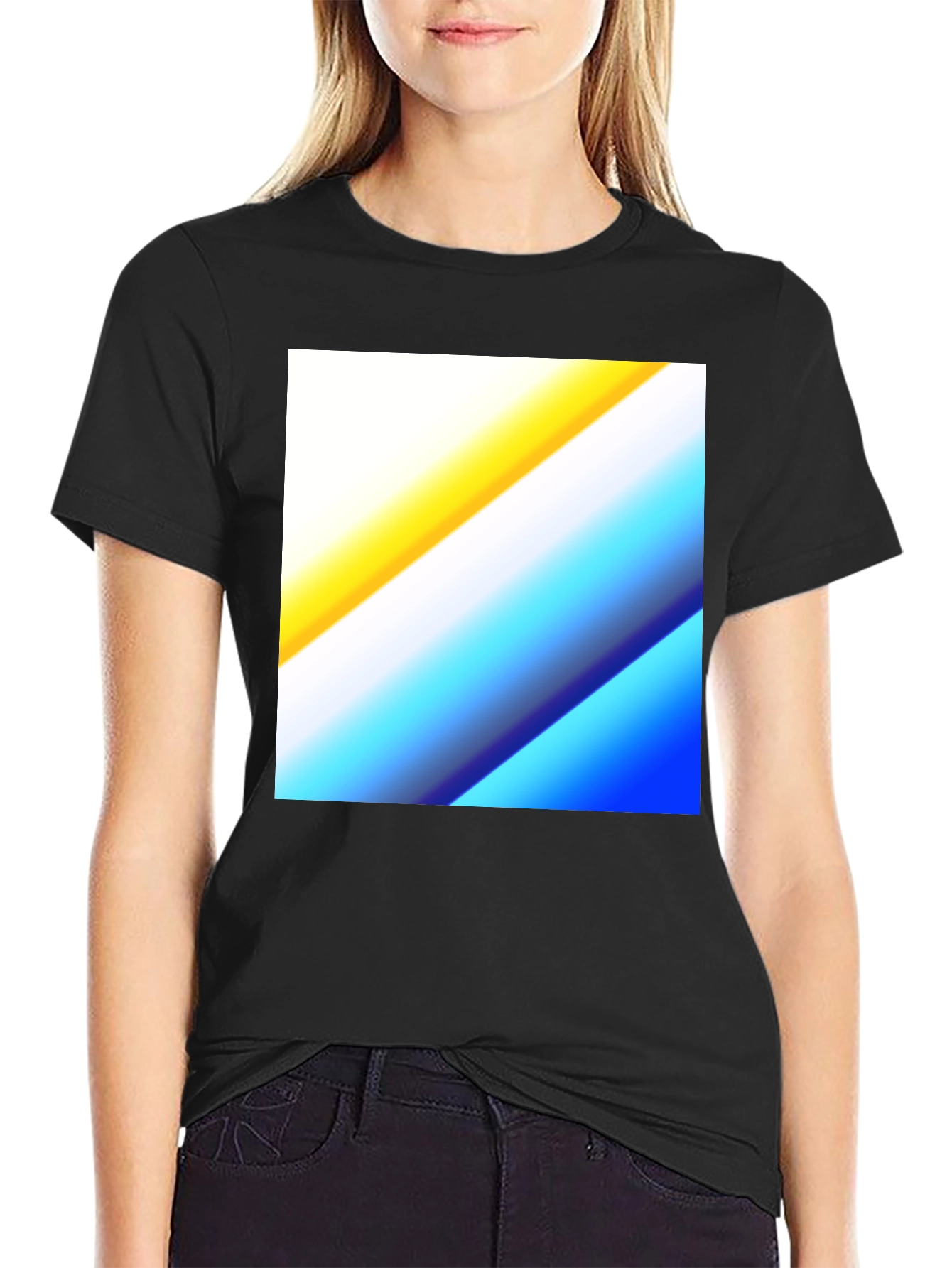 Abstract Gradient Graphic Tee - Black