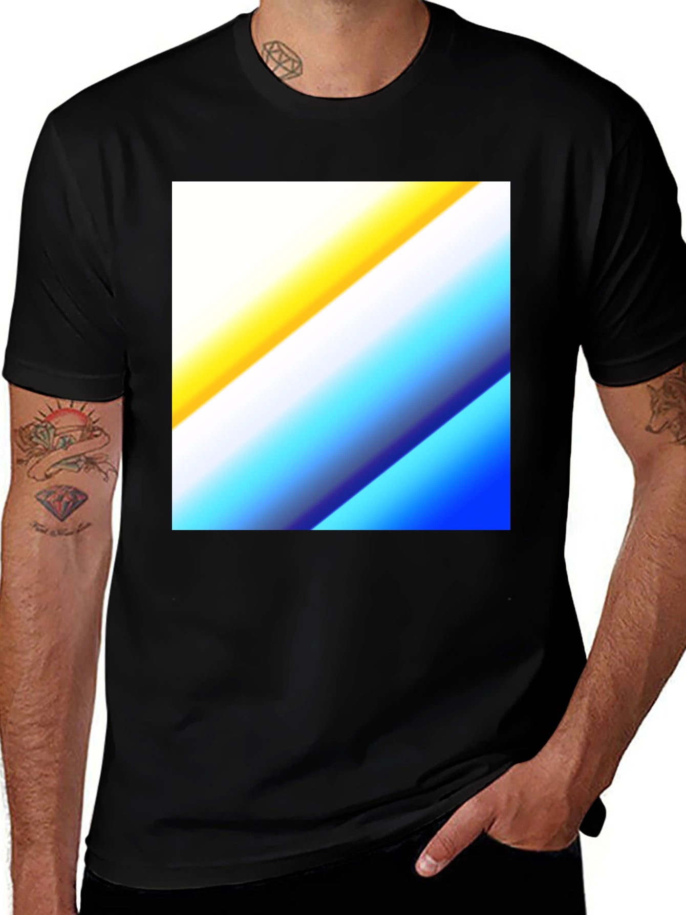 Abstract Gradient Graphic Tee - Black