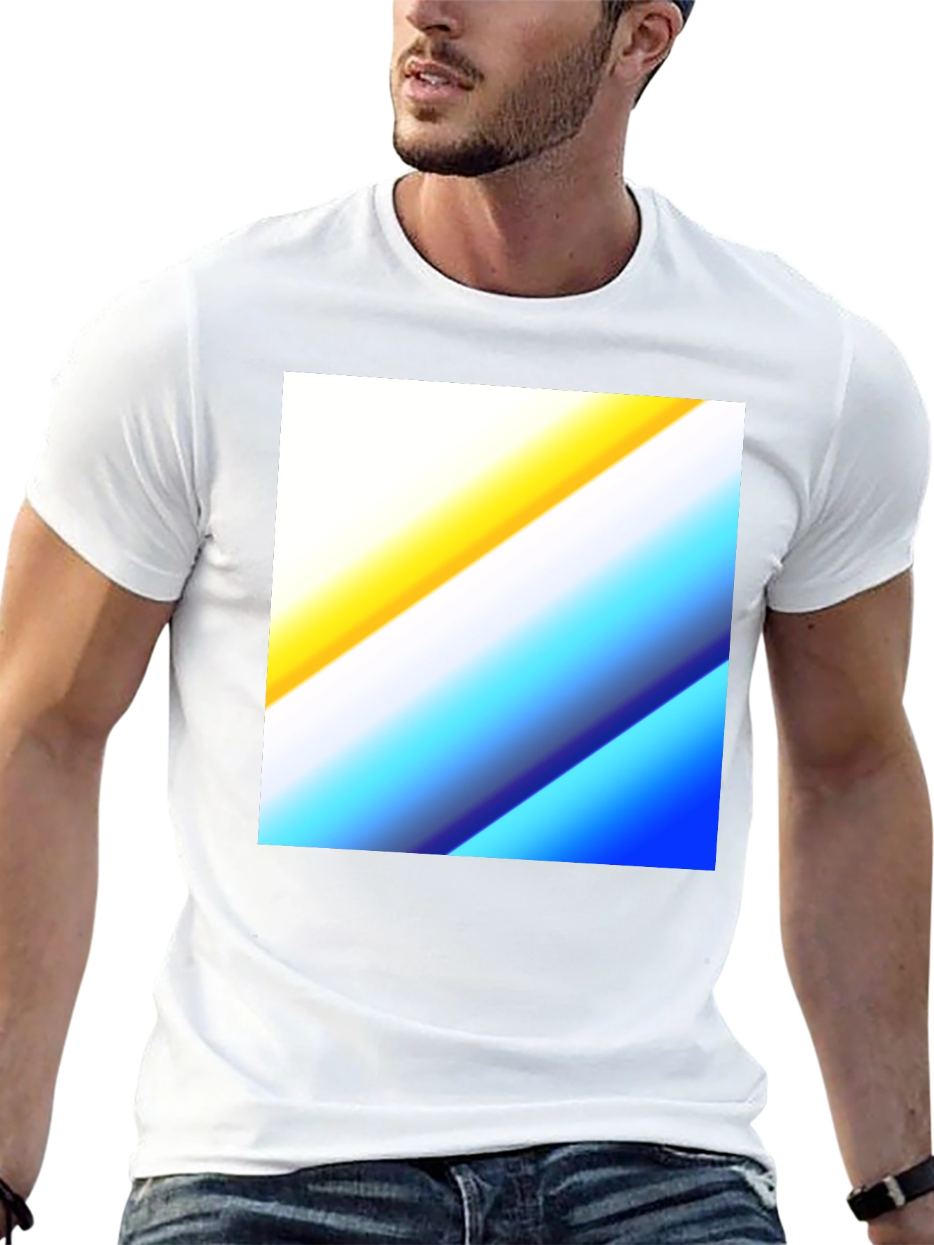 Abstract Gradient Graphic Tee - Black