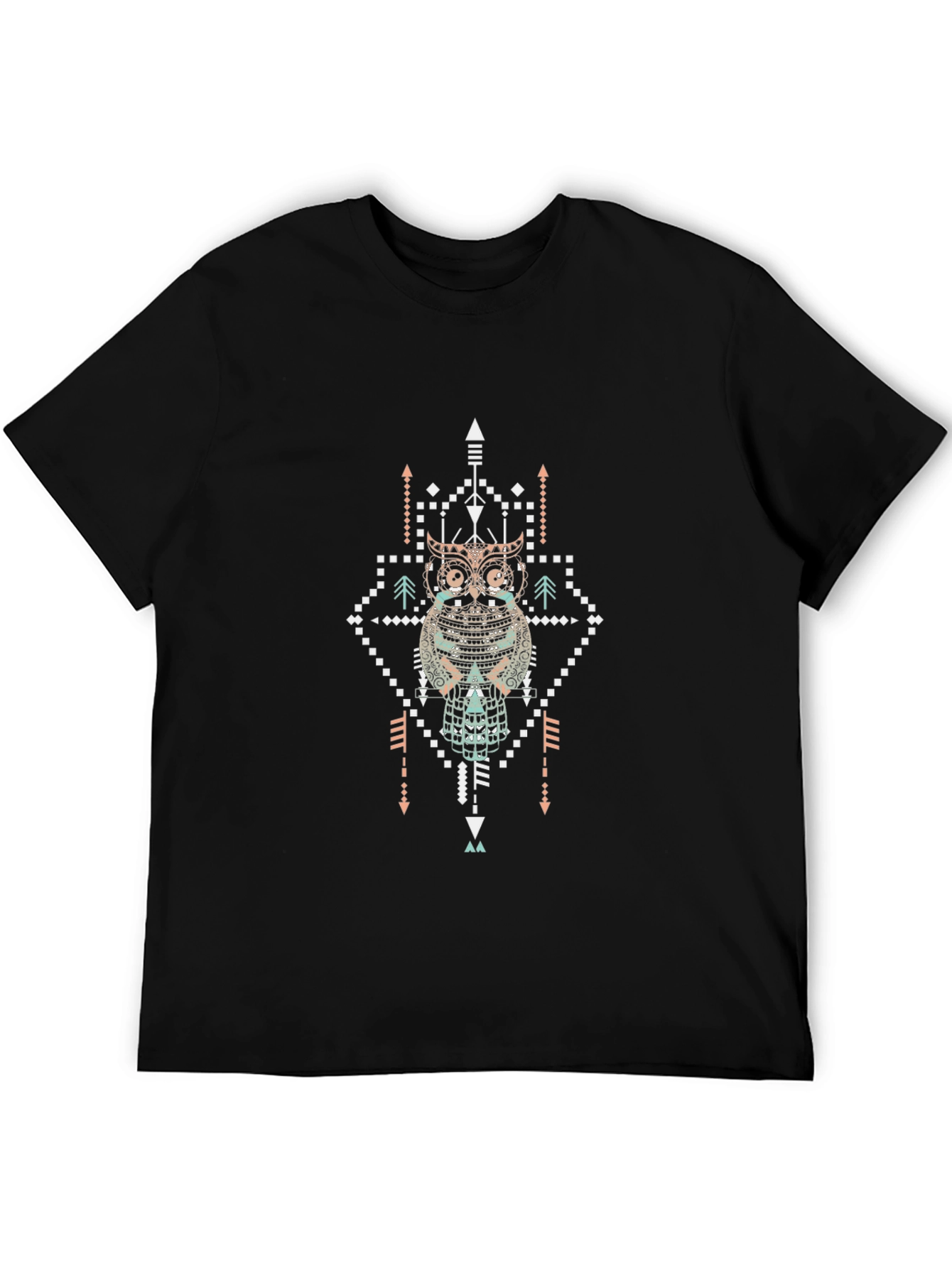 Tribal Owl Graphic Tee - Stylish Mens T-Shirt