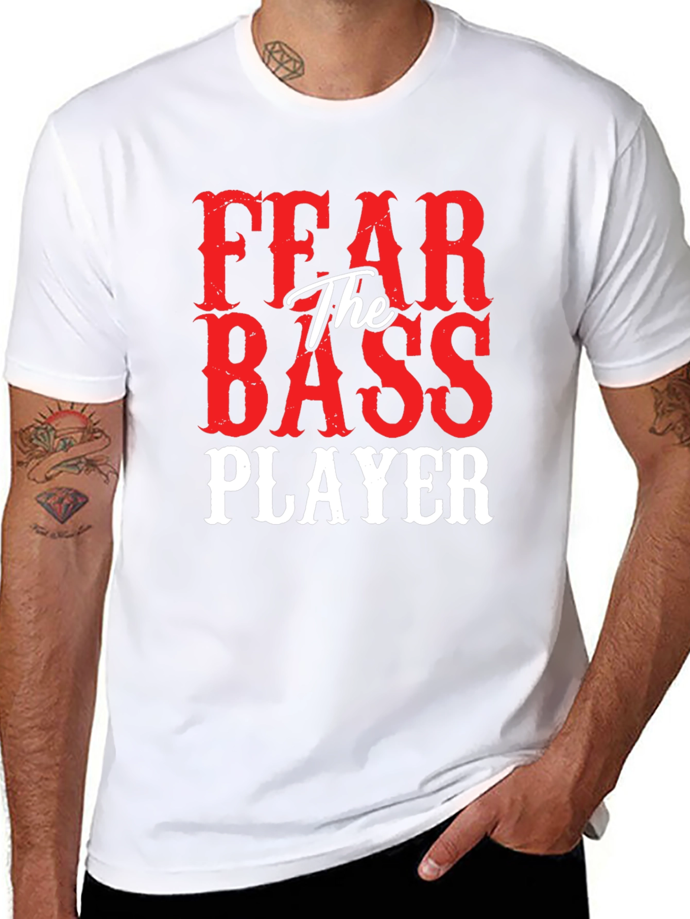 Fear The Bass Player Graphic Tee Shirt