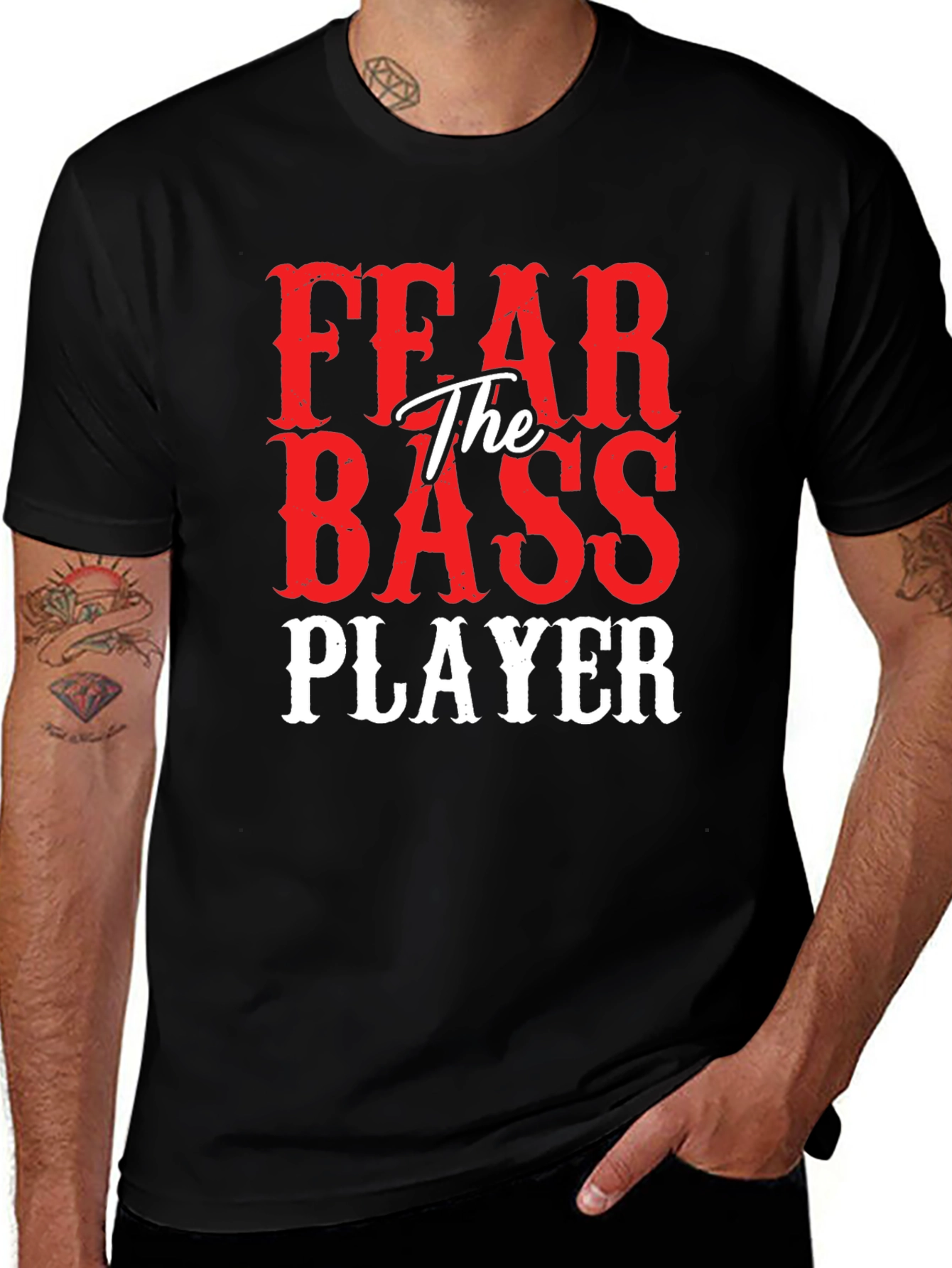 Fear The Bass Player Graphic Tee Shirt