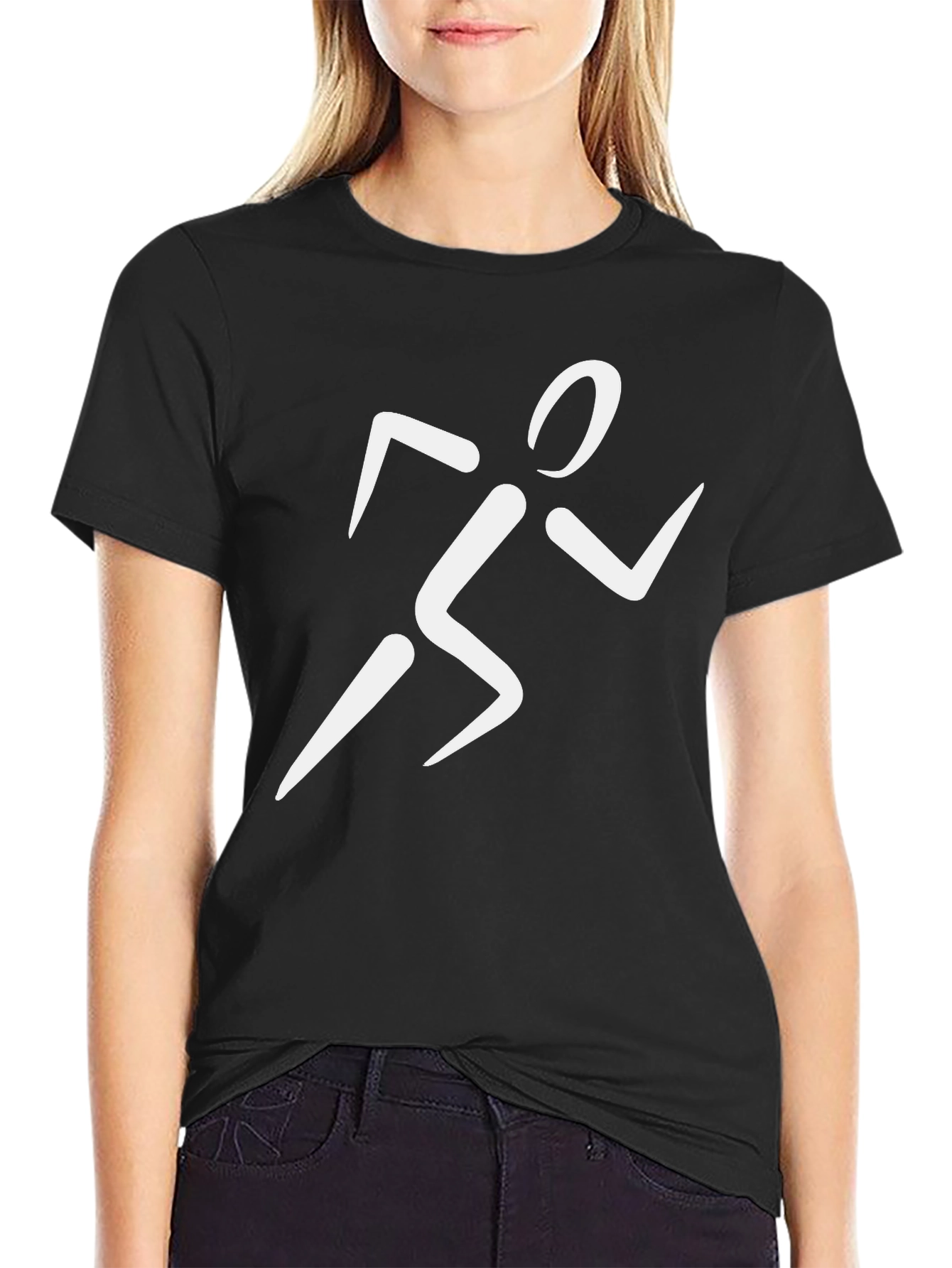 Runner Graphic T-Shirt - Black Cotton Tee