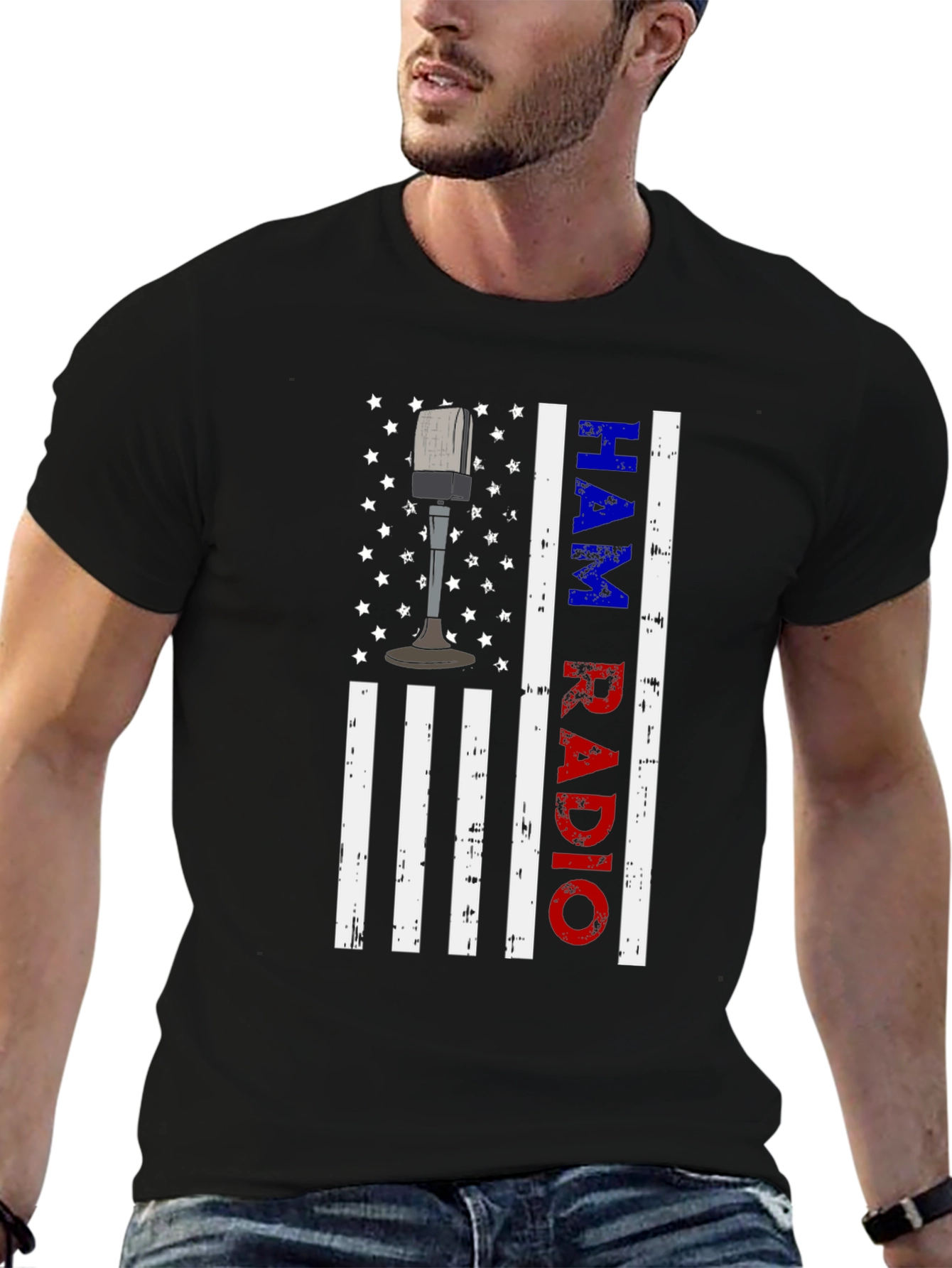 Ham Radio American Flag T-Shirt