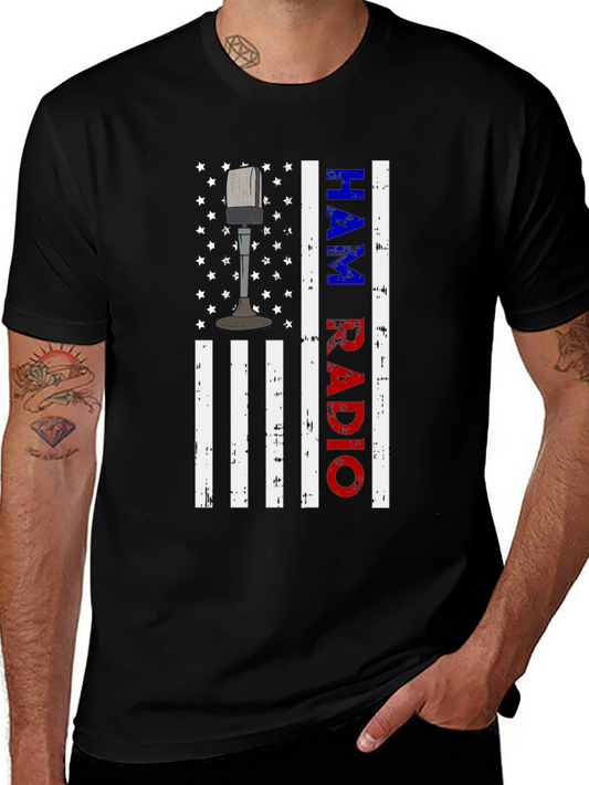Ham Radio American Flag T-Shirt