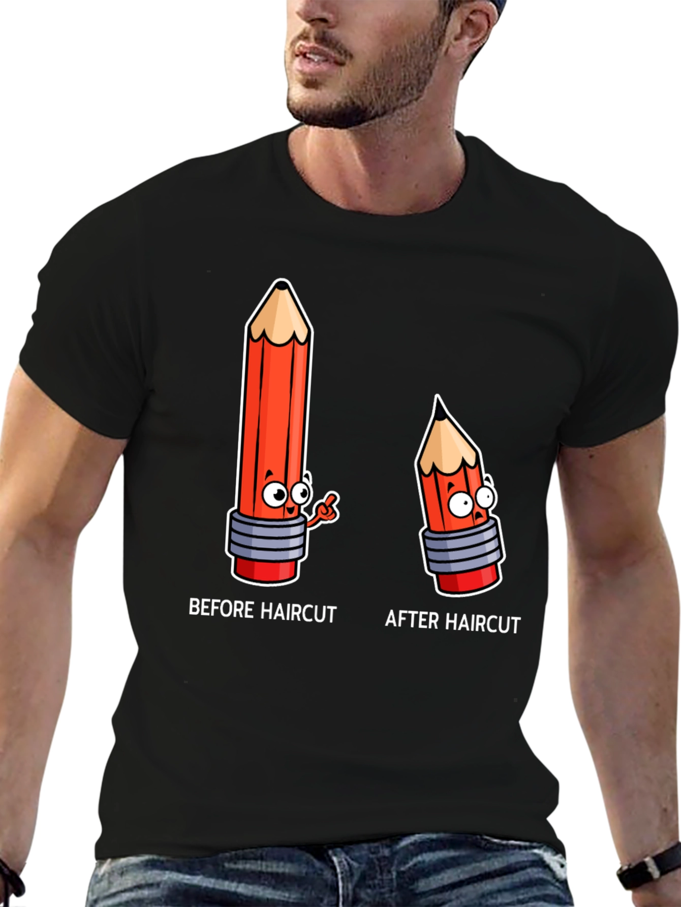 Funny Haircut Cartoon T-Shirt