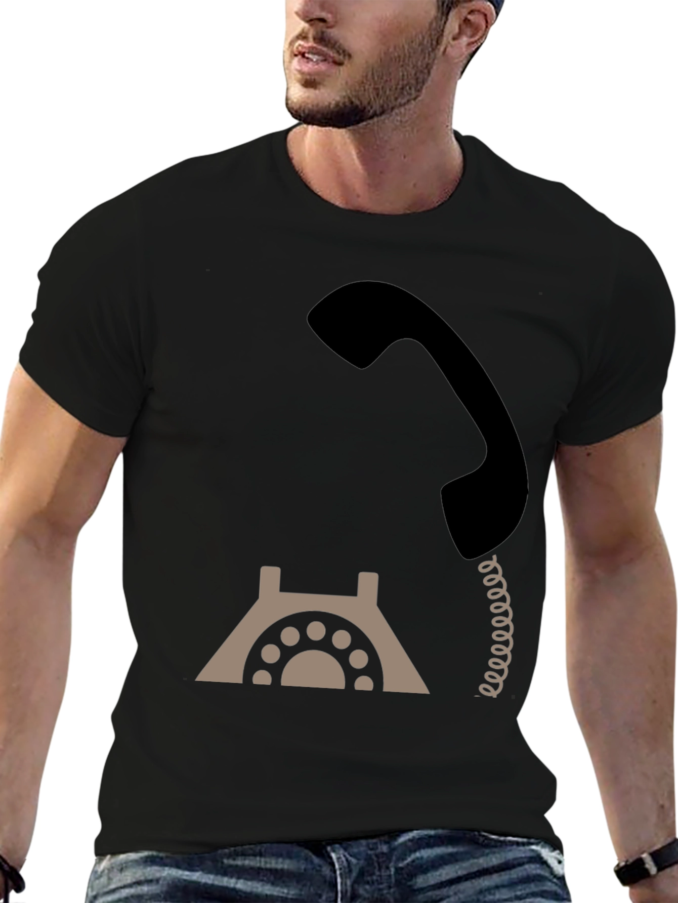 Retro Rotary Phone Graphic Tee - Classic Style