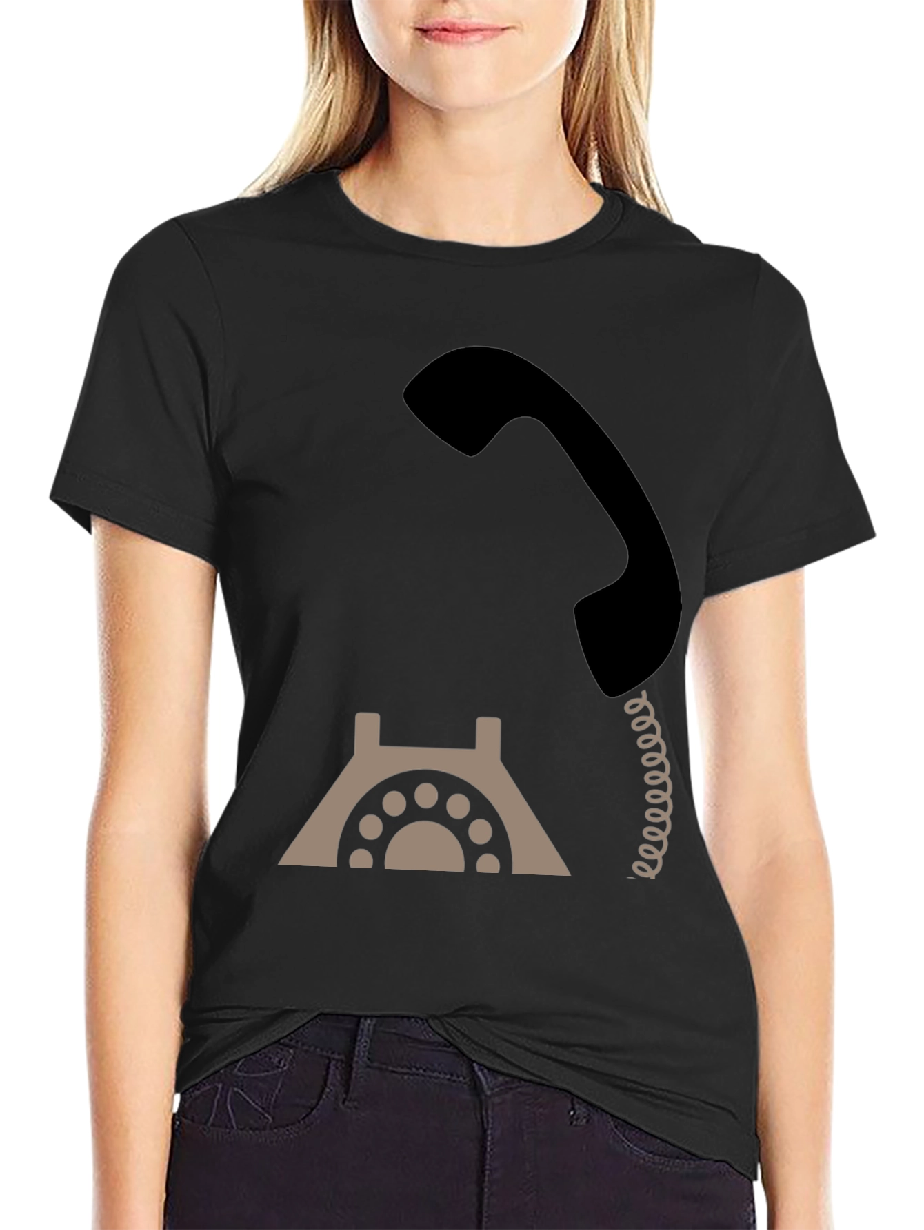 Retro Rotary Phone Graphic Tee - Classic Style