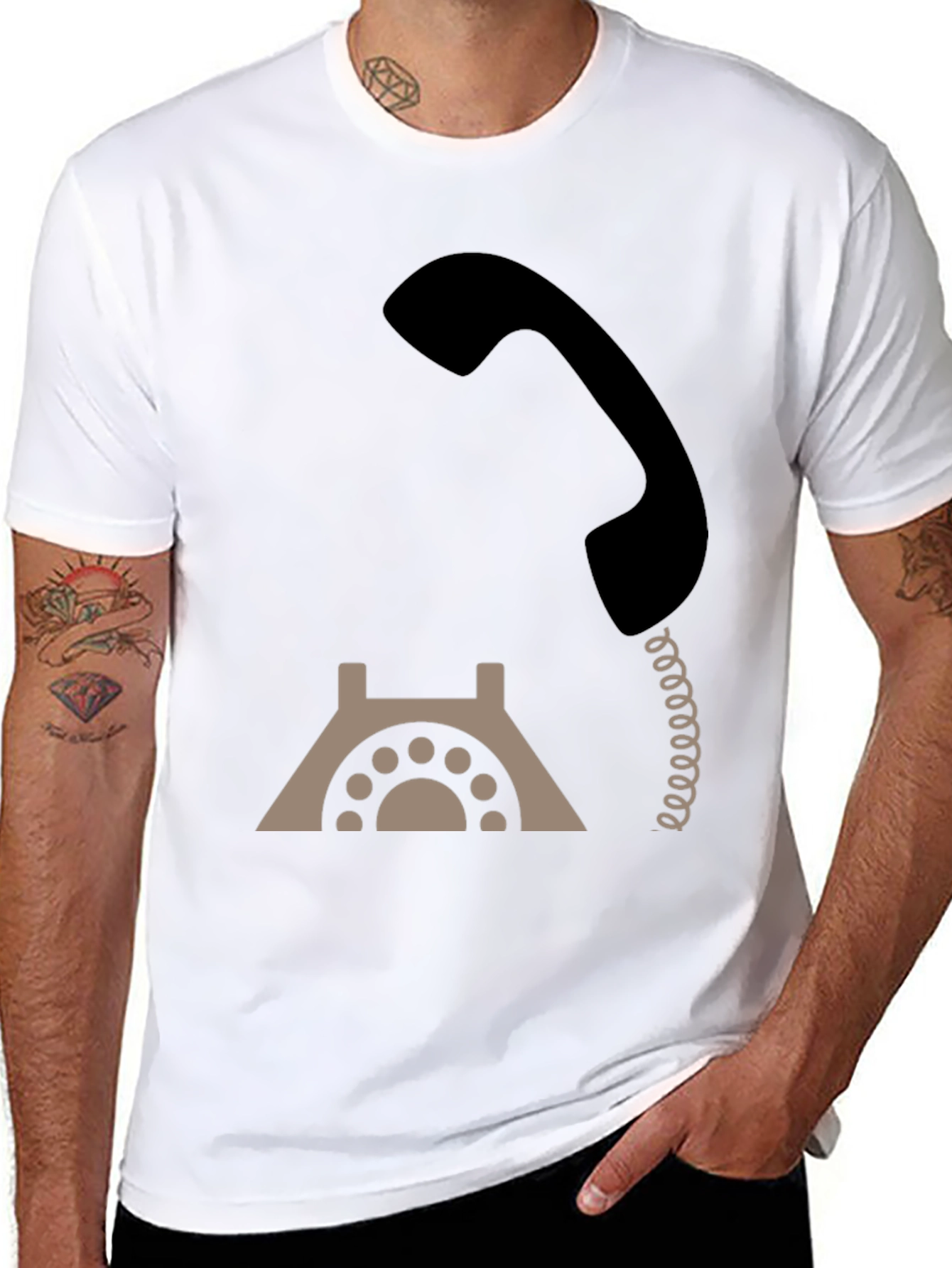 Retro Rotary Phone Graphic Tee - Classic Style