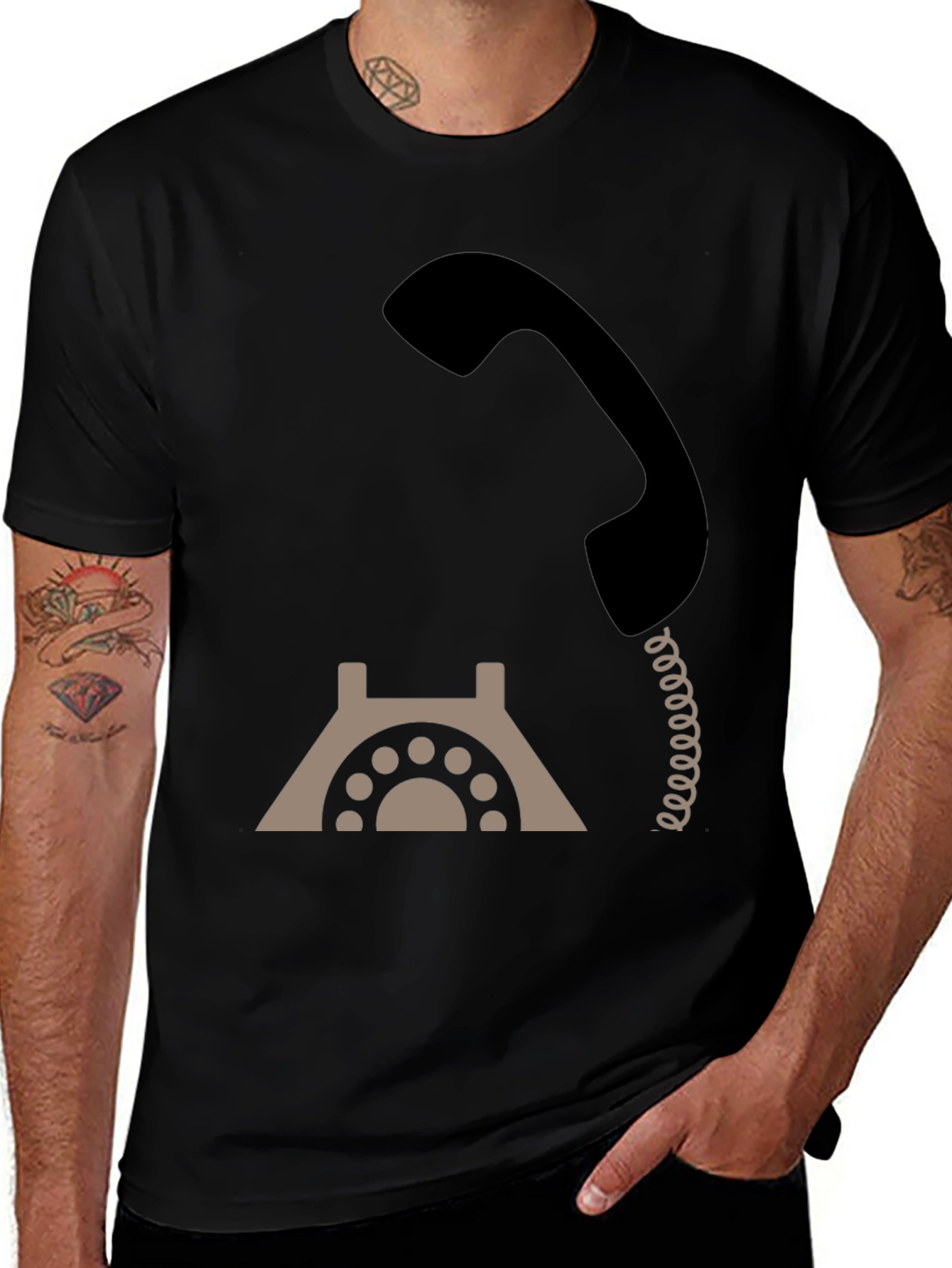 Retro Rotary Phone Graphic Tee - Classic Style