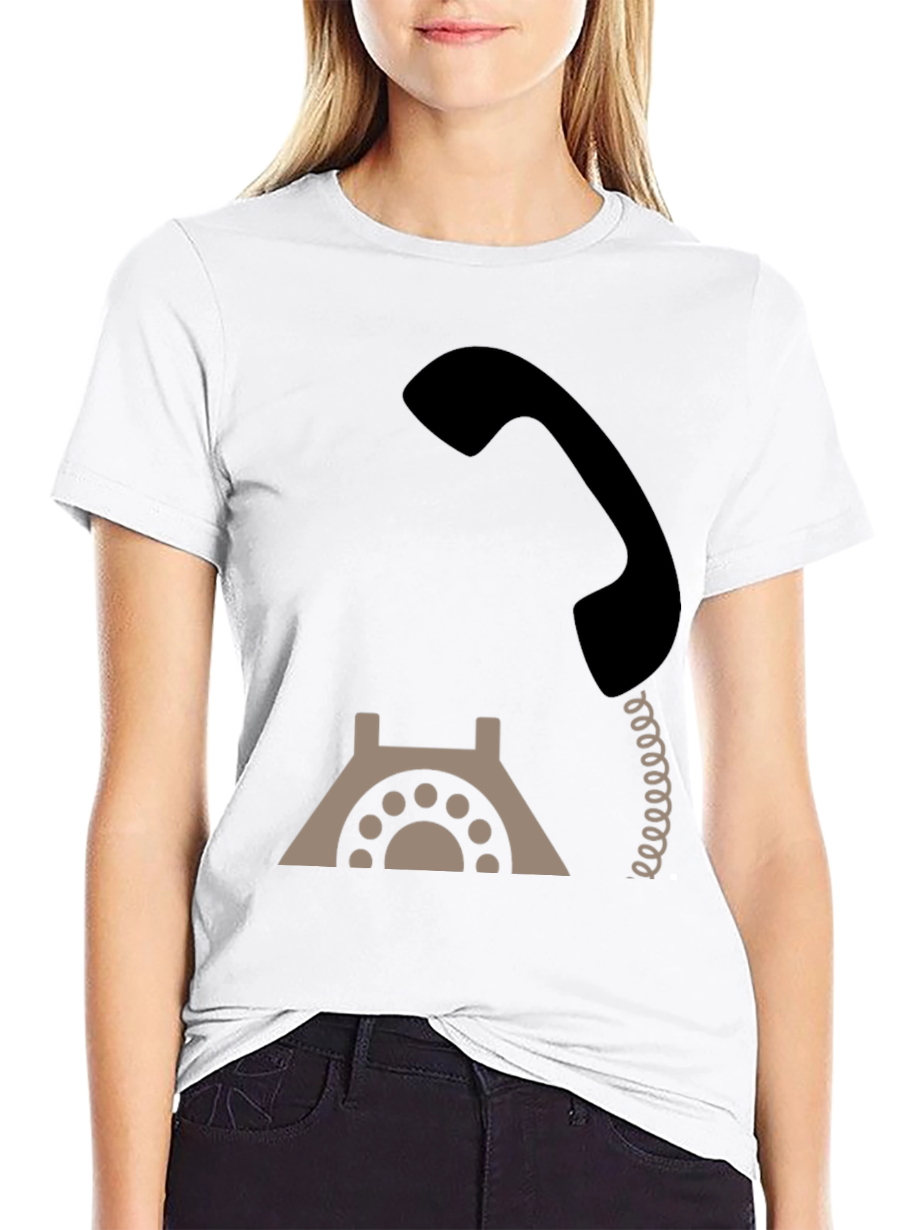Retro Rotary Phone Graphic Tee - Classic Style