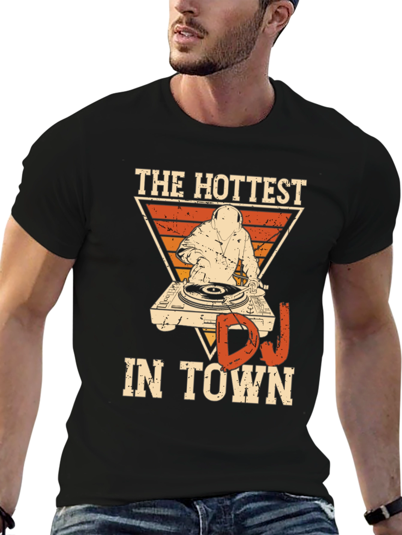 The Hottest DJ in Town Black Graphic Tee
