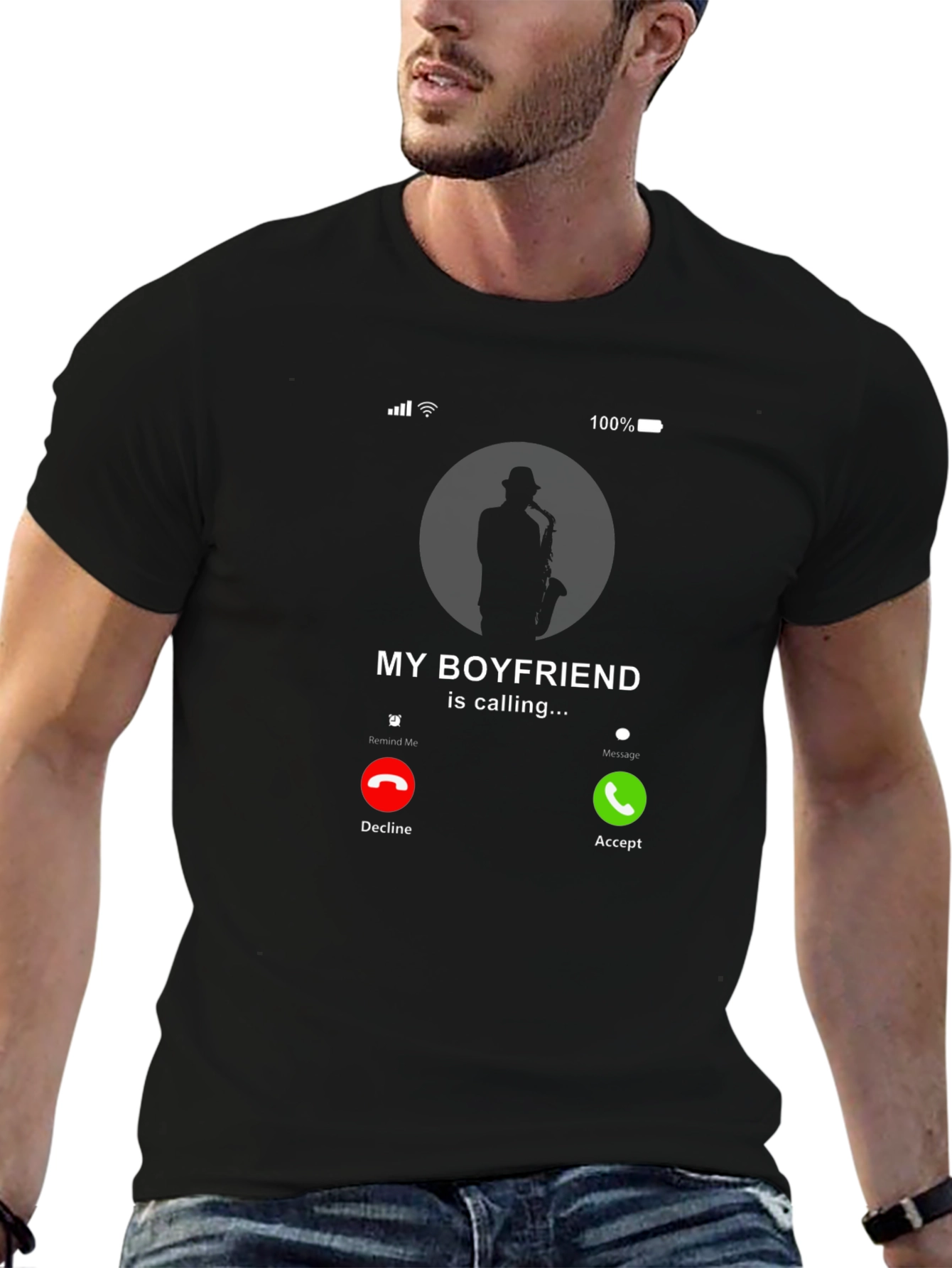 Saxophone Boyfriend Calling T-Shirt