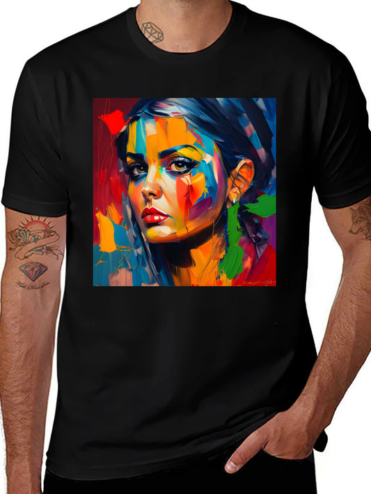 Abstract Woman Portrait Graphic T-Shirt