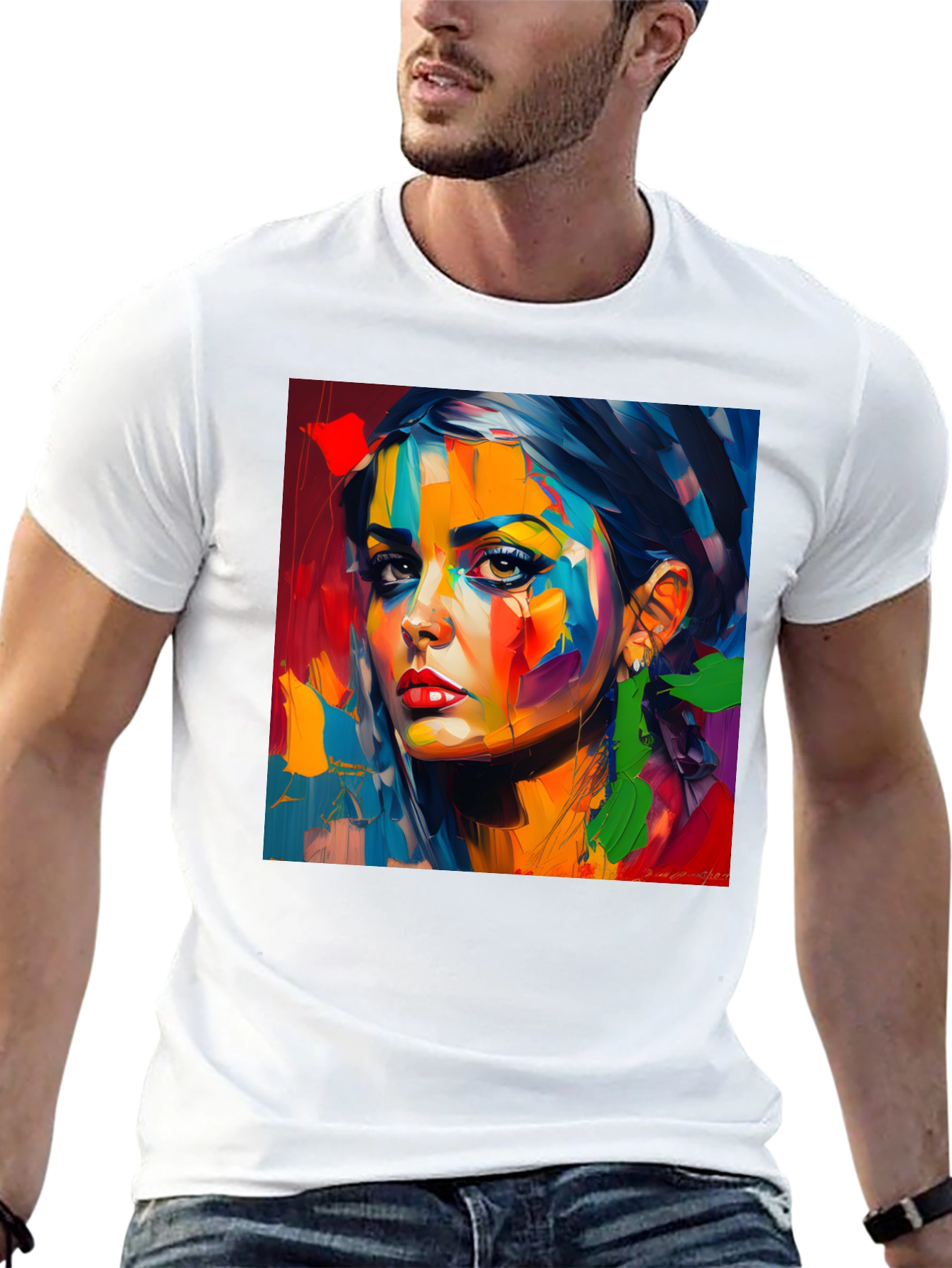Abstract Woman Portrait Graphic T-Shirt