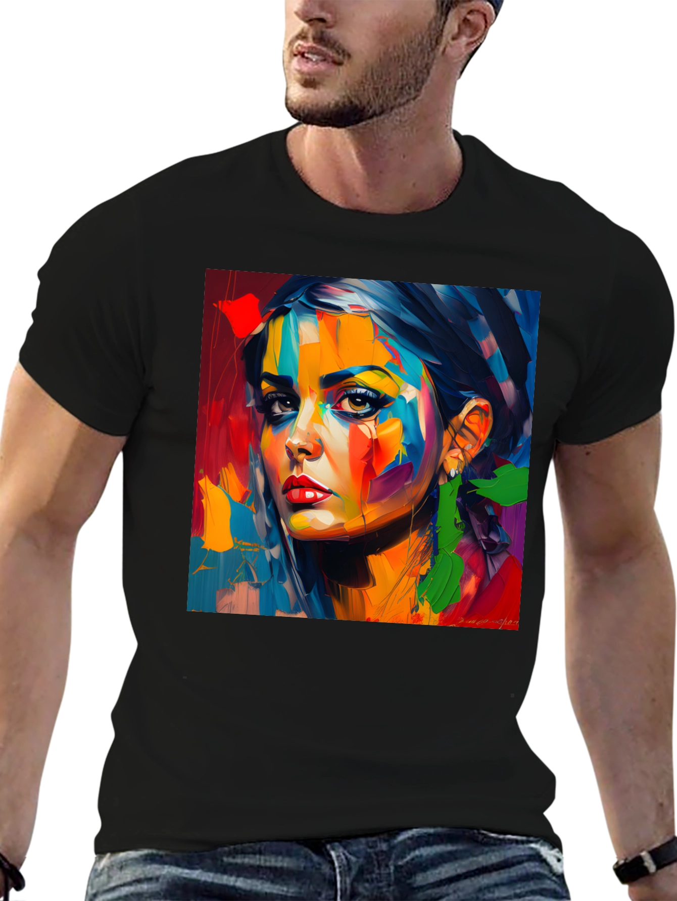 Abstract Woman Portrait Graphic T-Shirt