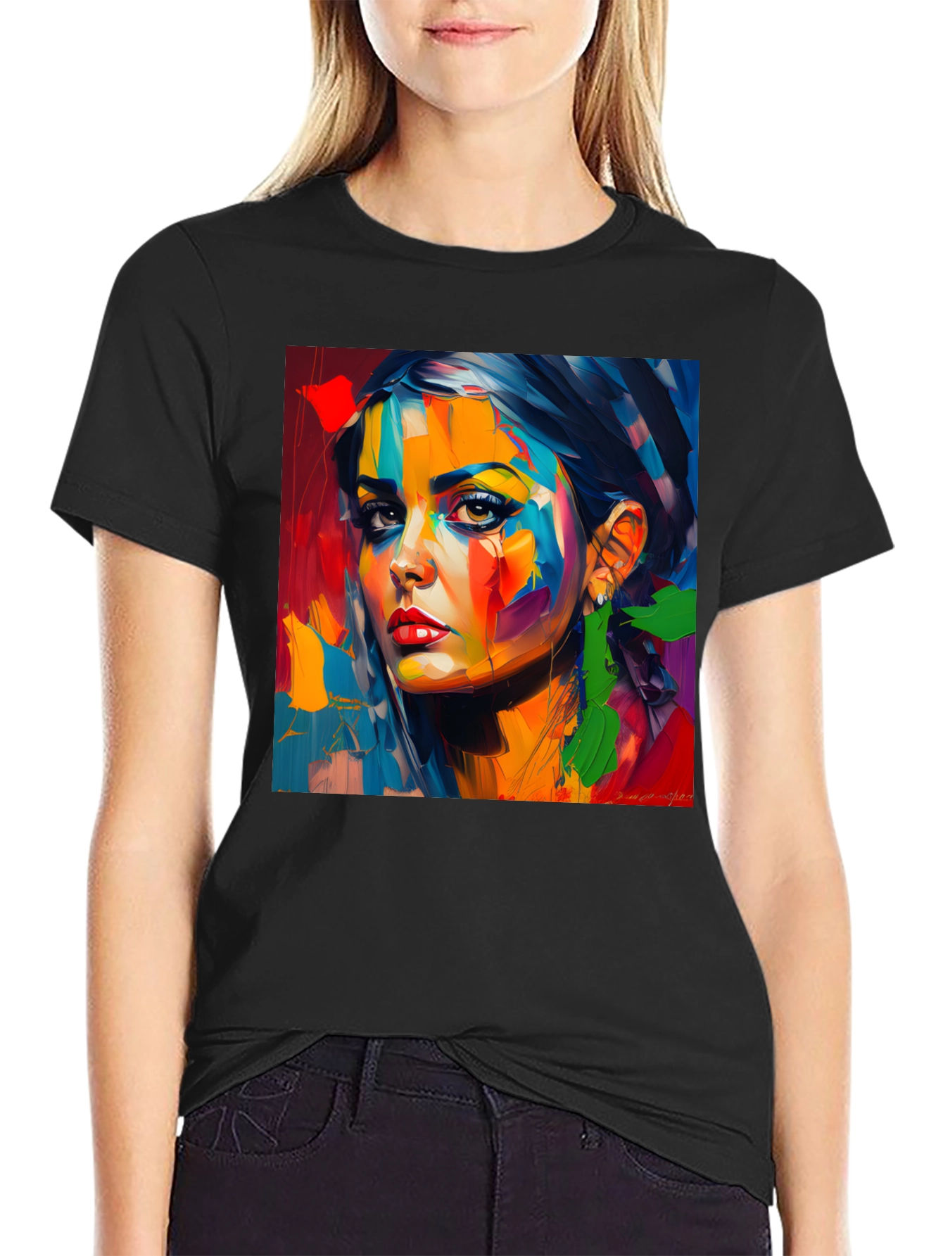 Abstract Woman Portrait Graphic T-Shirt