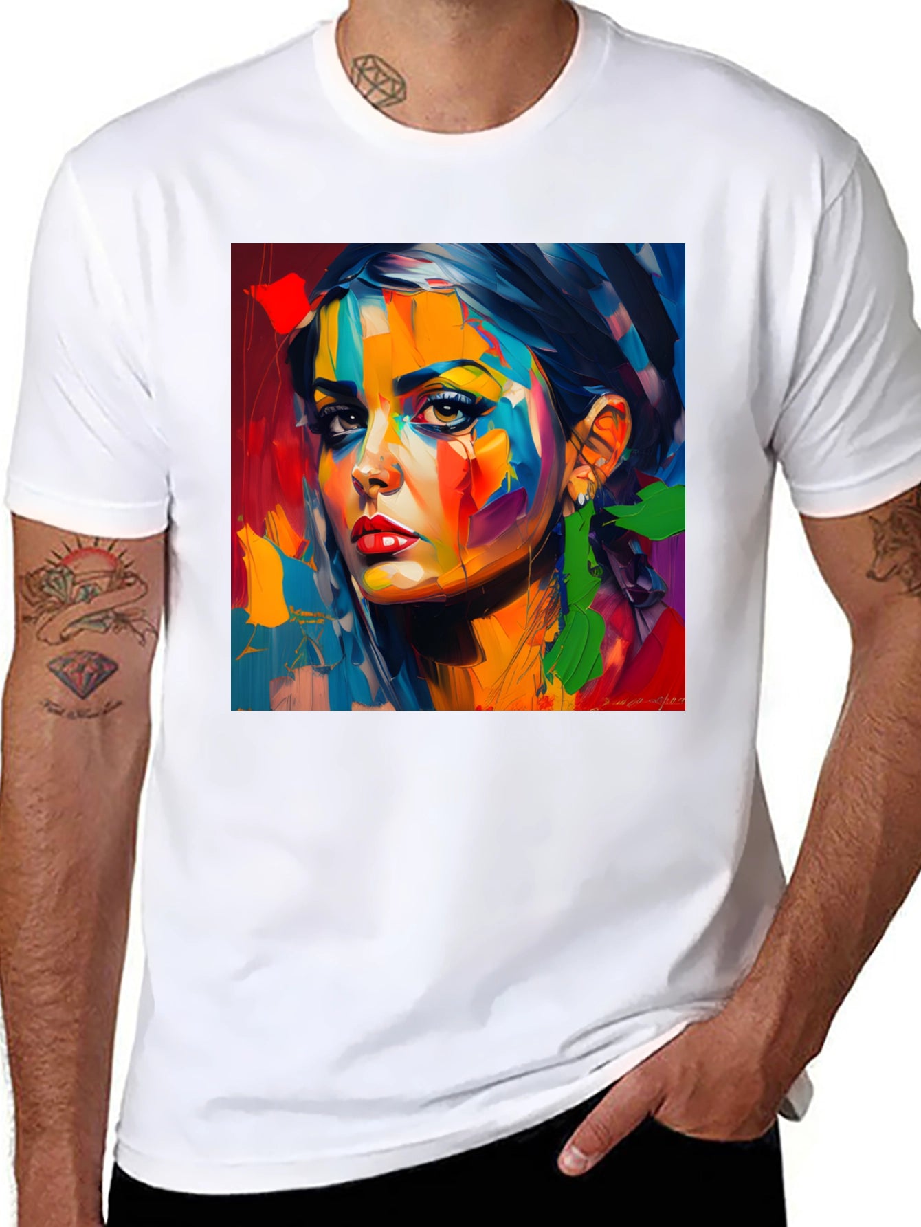 Abstract Woman Portrait Graphic T-Shirt