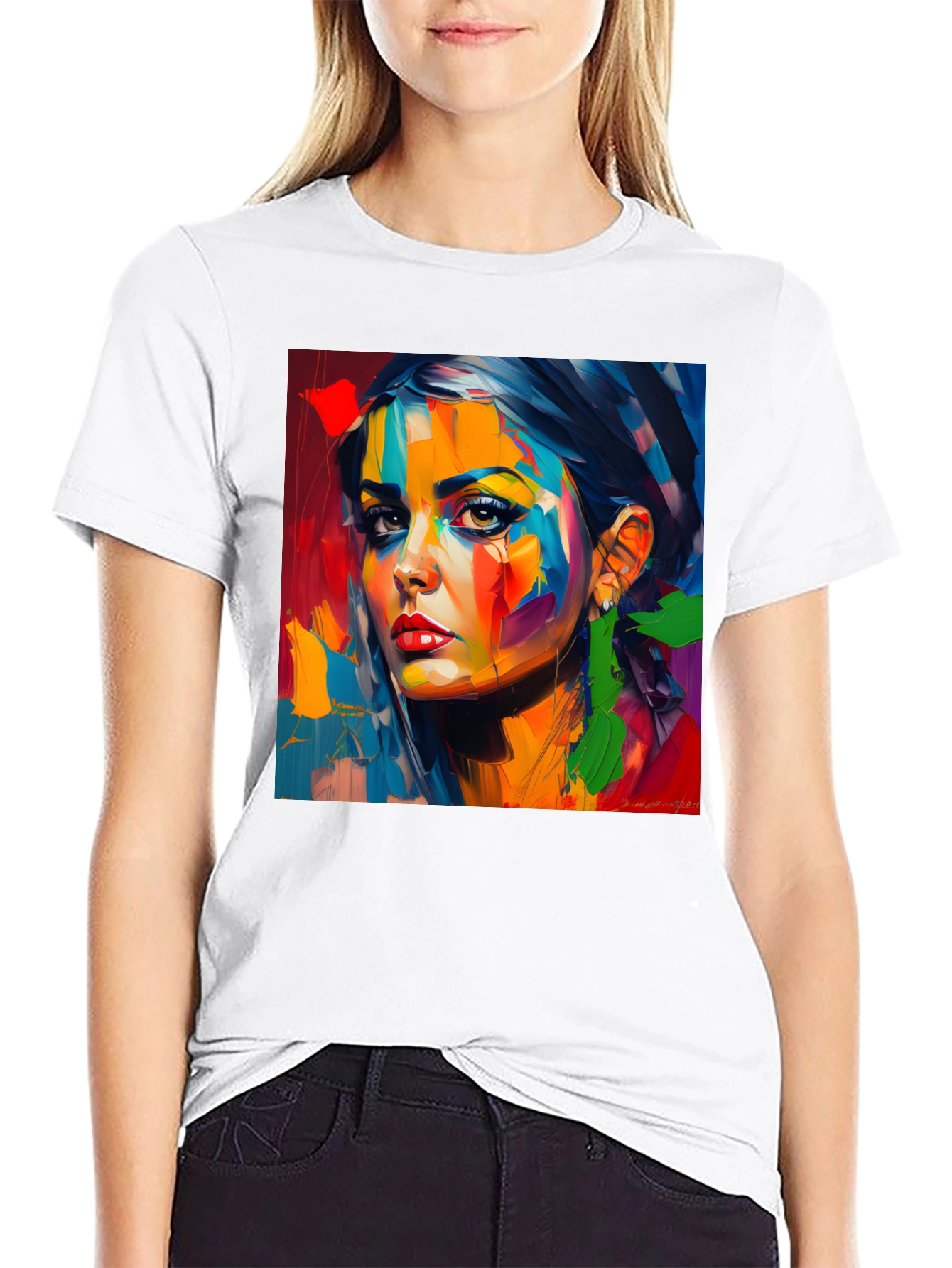 Abstract Woman Portrait Graphic T-Shirt