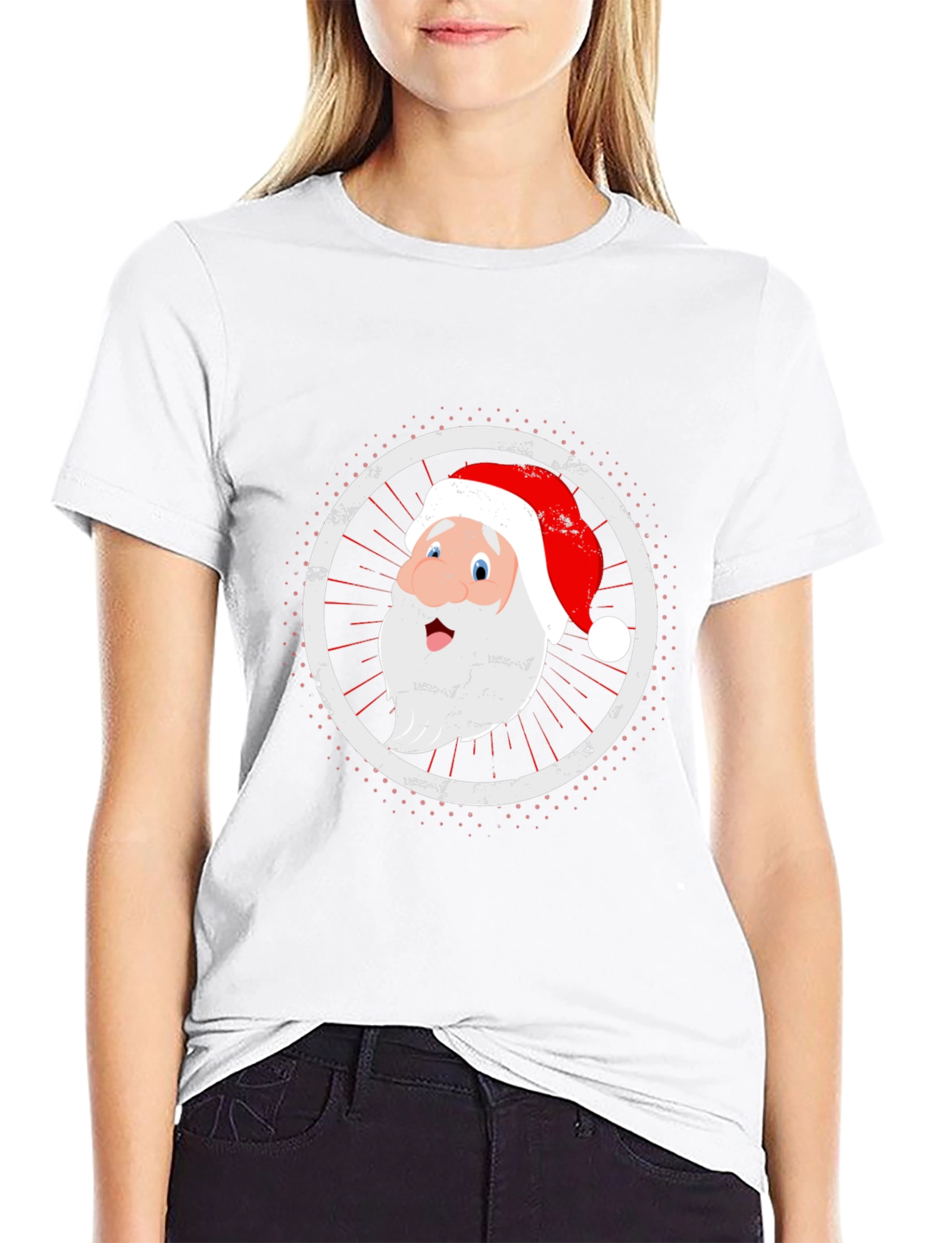 Santa Graphic Black T-Shirt