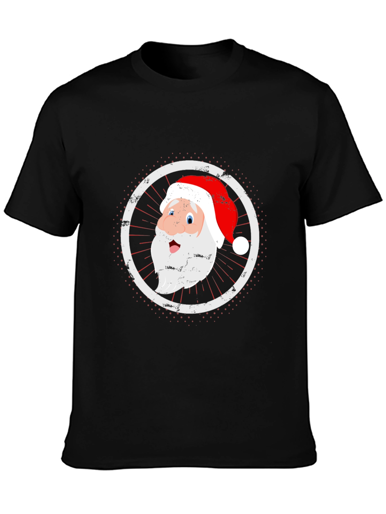 Santa Graphic Black T-Shirt