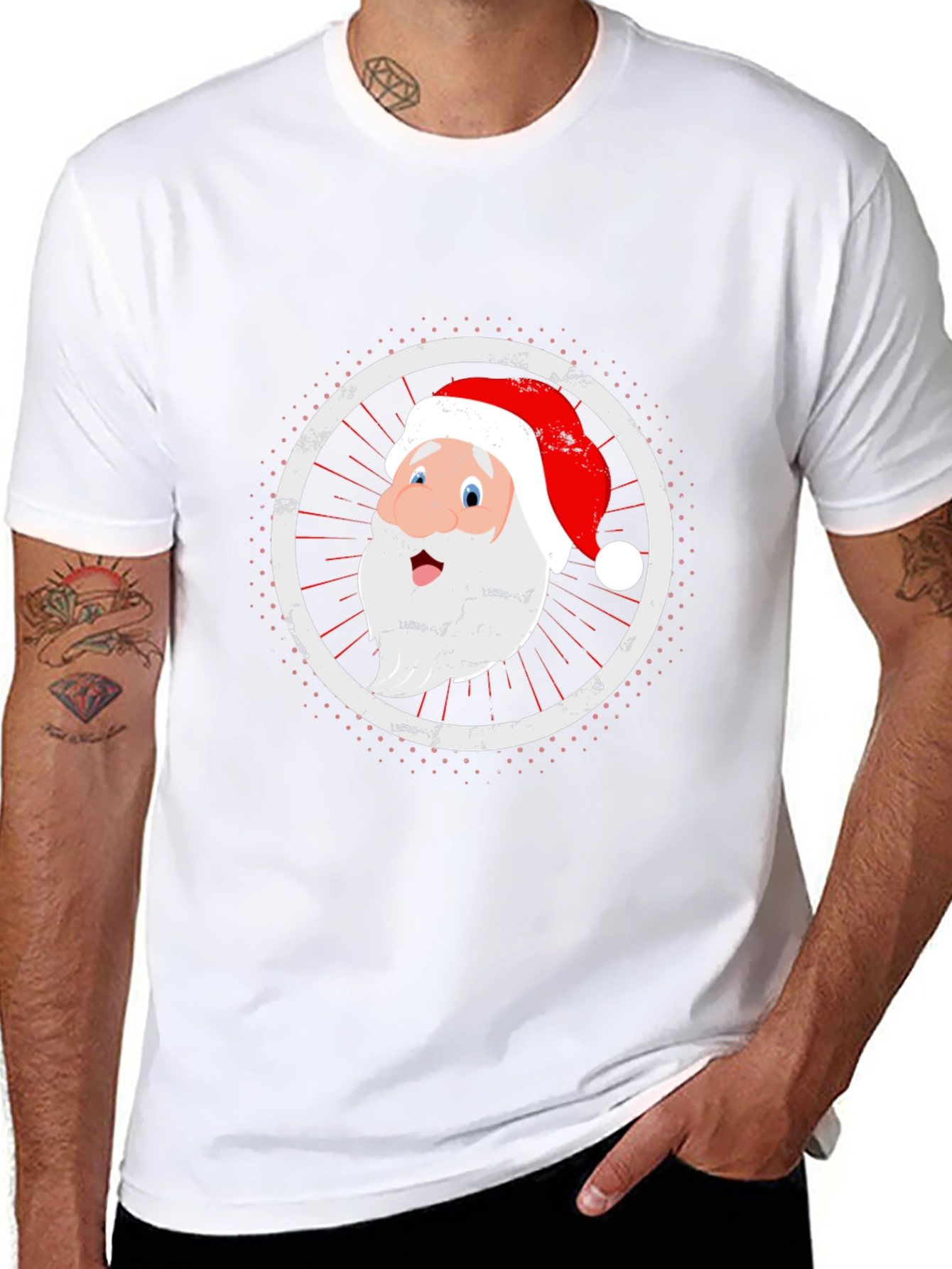 Santa Graphic Black T-Shirt