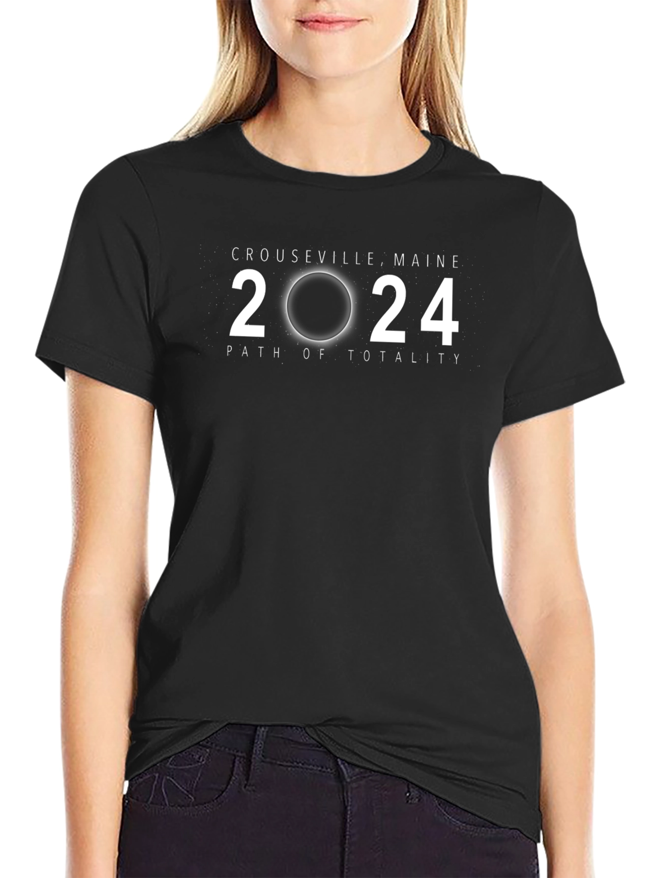 Crouseville Maine 2024 Path of Totality Eclipse T-Shirt