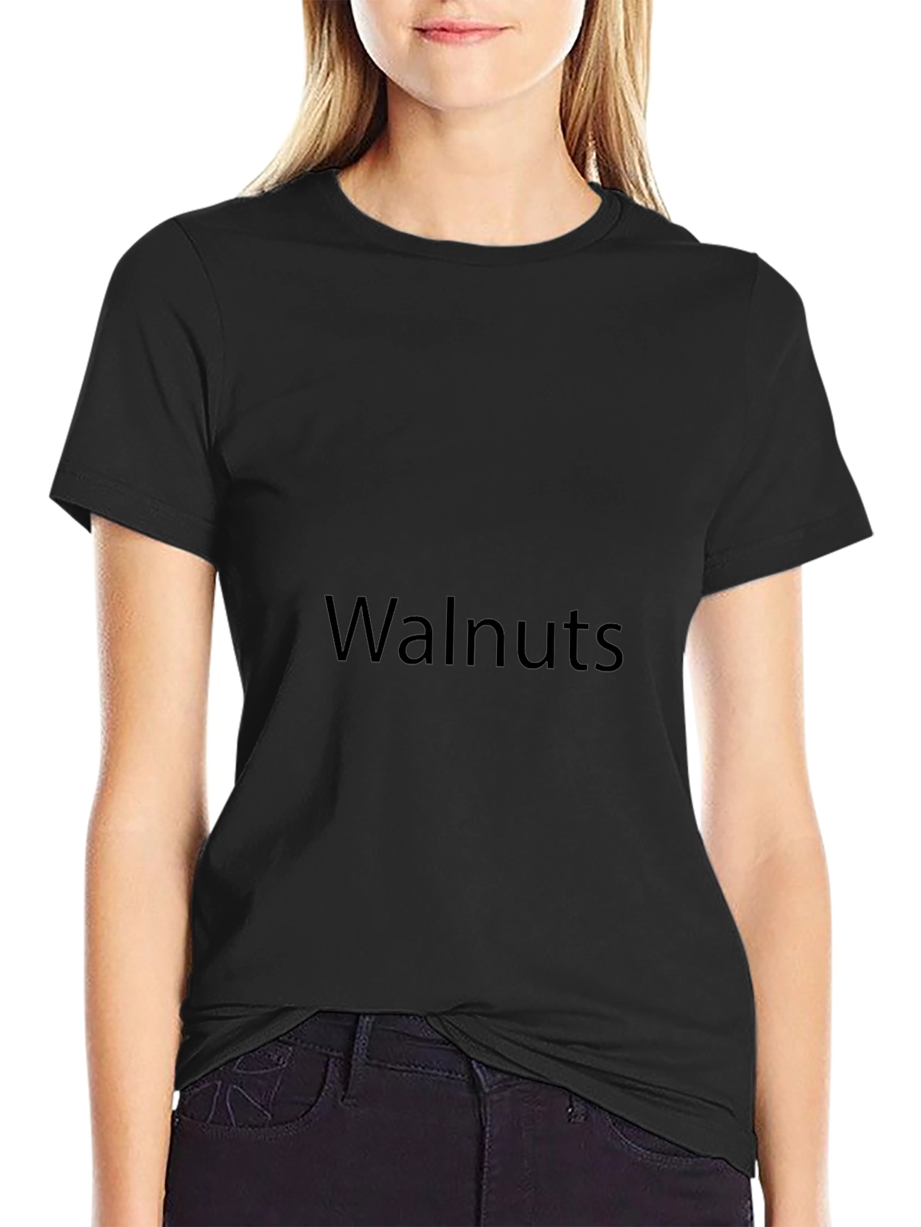Classic Black T-Shirt - Walnuts Design