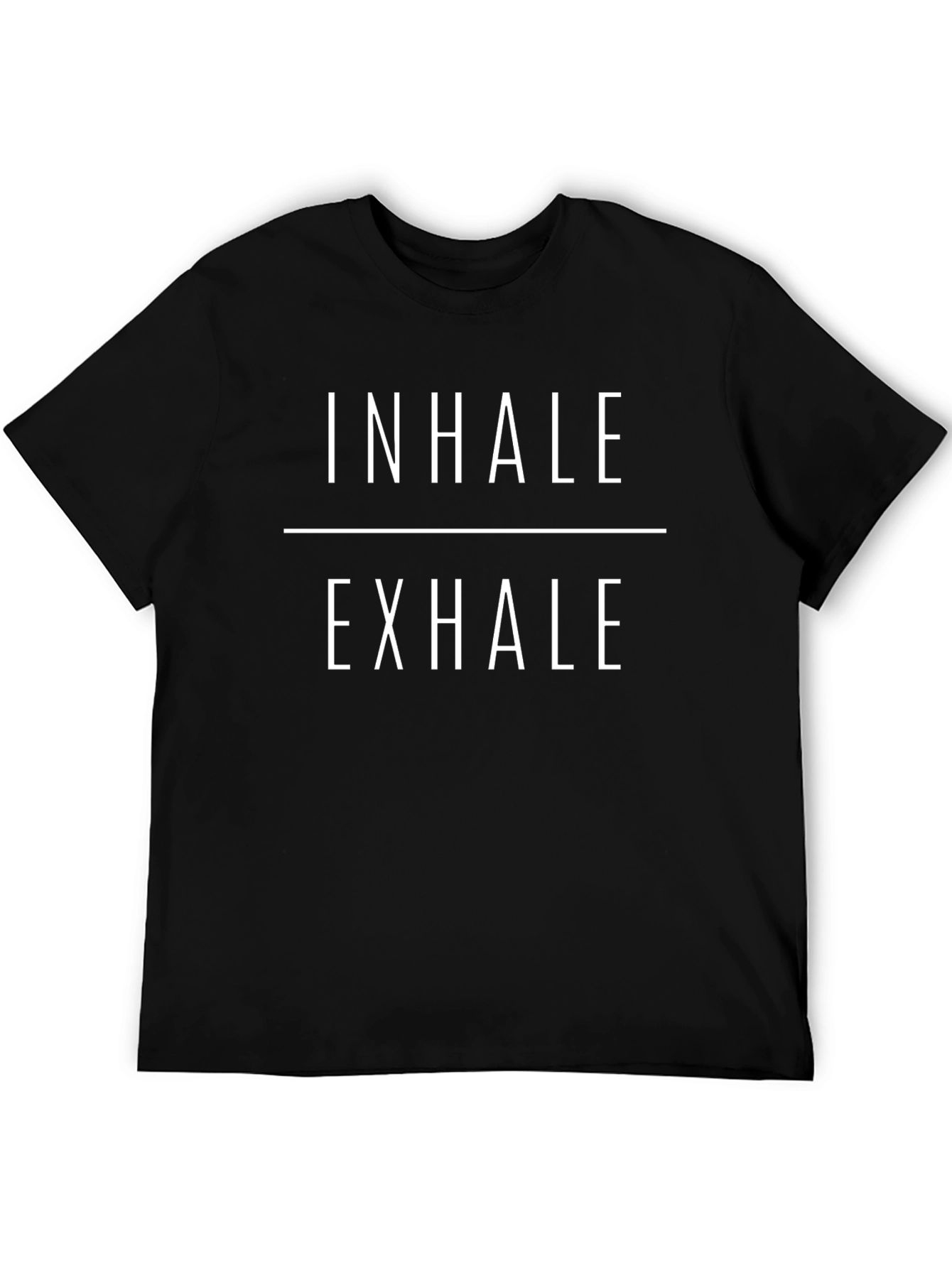 Inhale Exhale Graphic Print Black T-Shirt