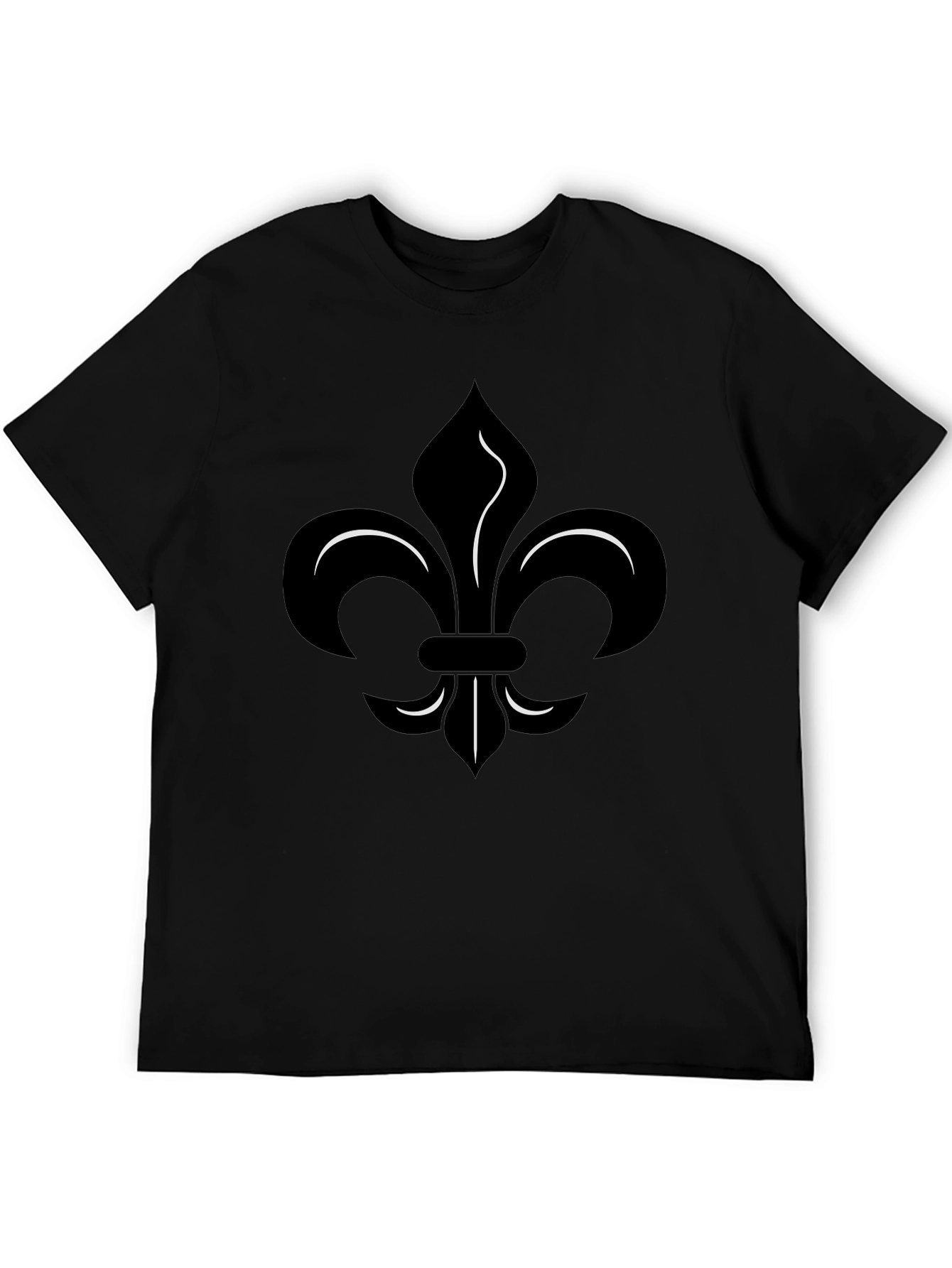 Black Fleur-de-Lis Graphic Tee - Stylish Menswear